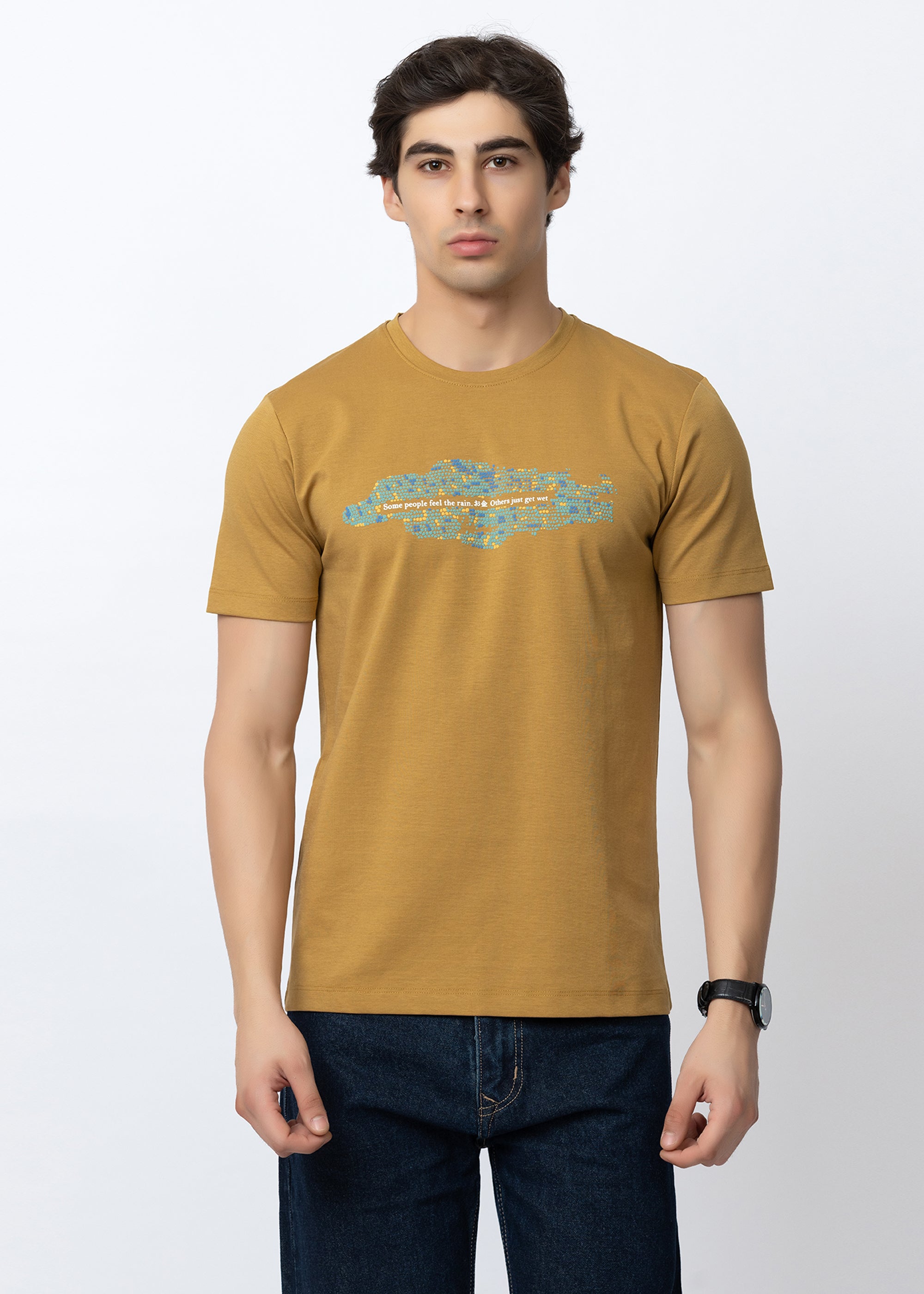 Mustard Graphic Crew Neck T-Shirt