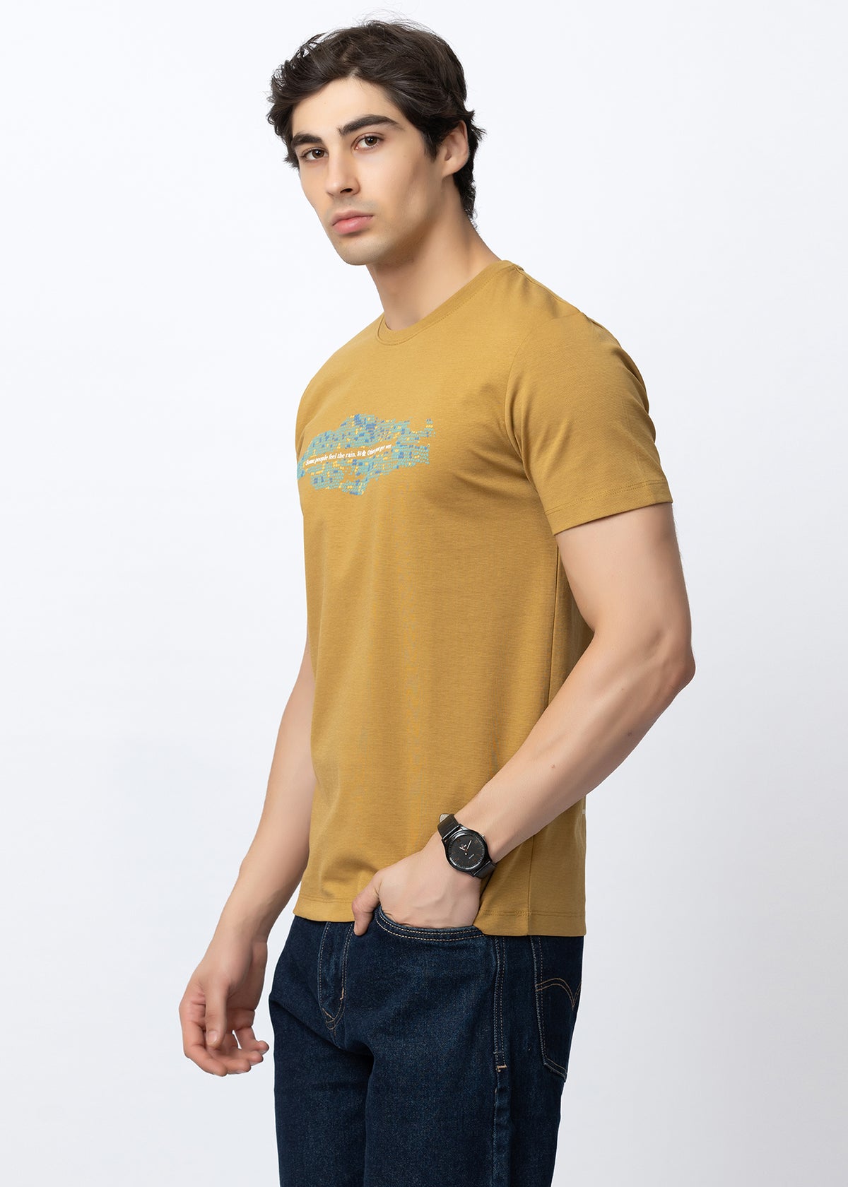 Mustard Graphic Crew Neck T-Shirt