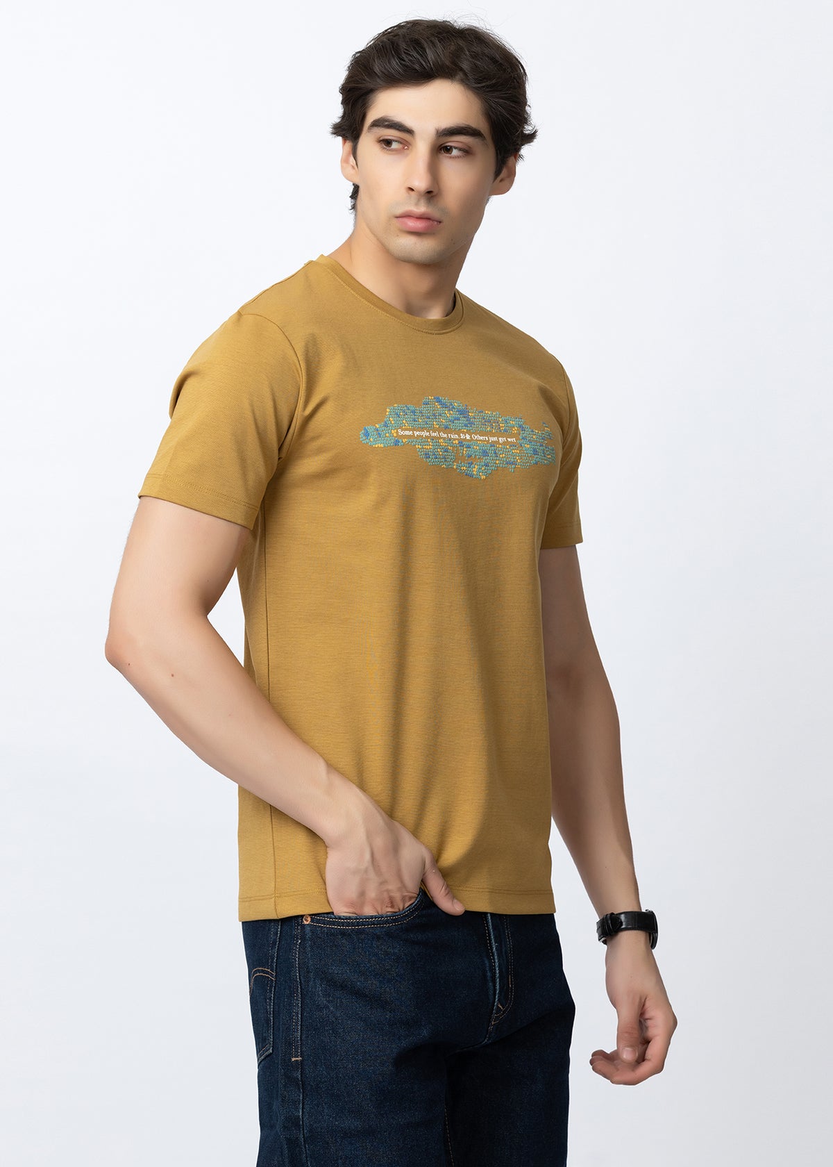 Mustard Graphic Crew Neck T-Shirt
