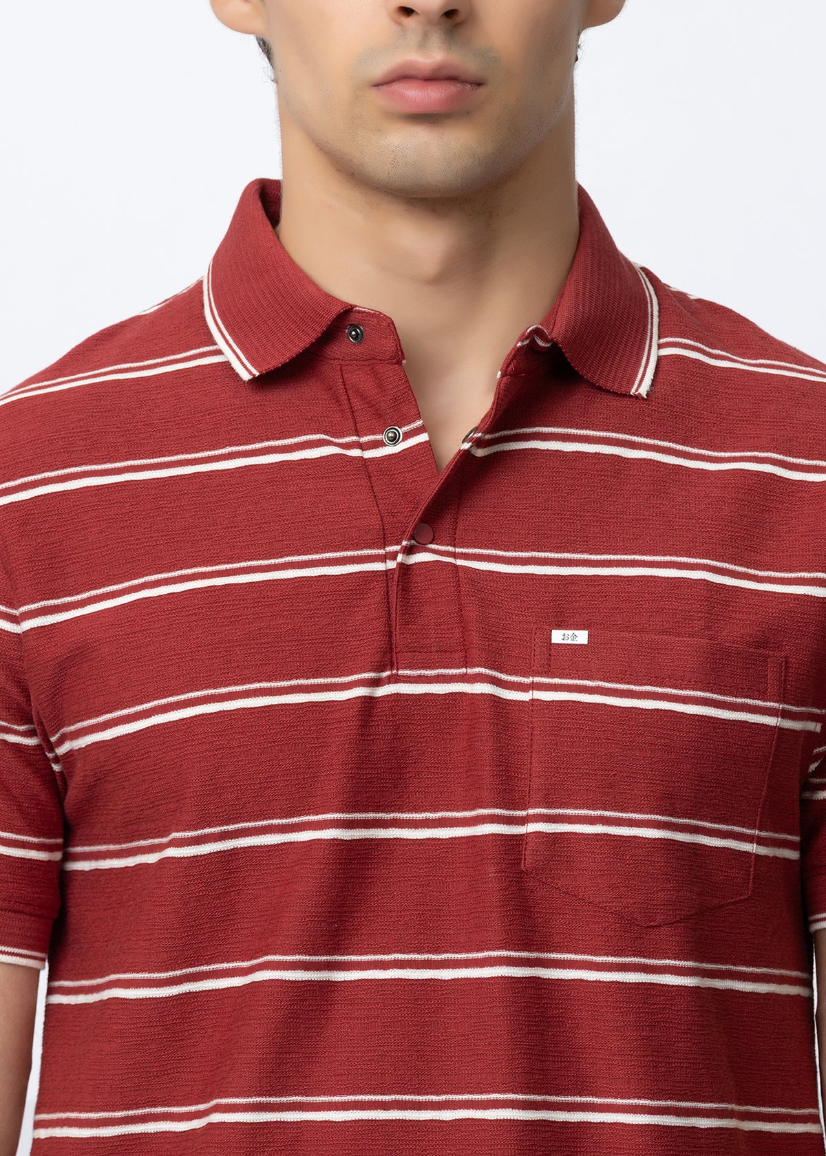Dark red Knit Polo T-Shirt