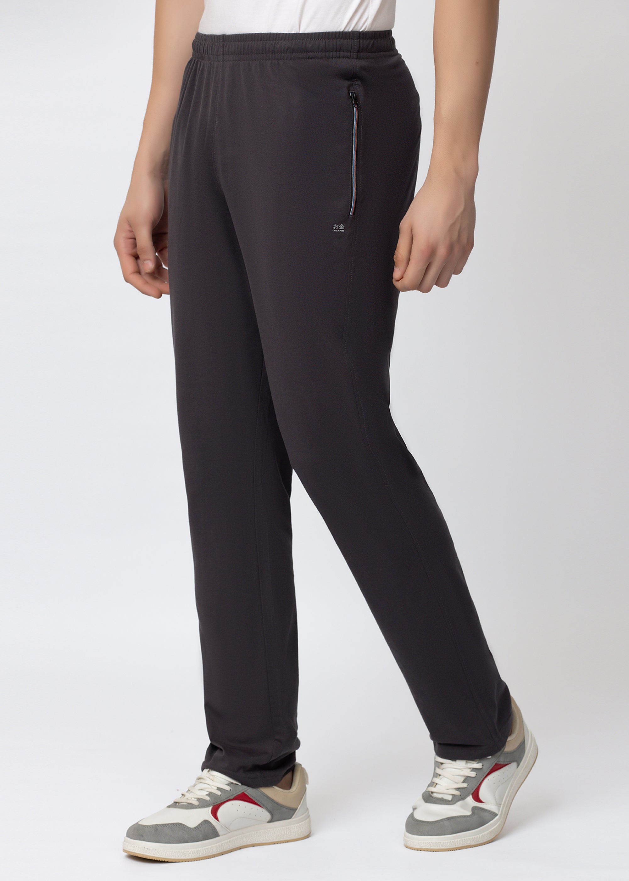 D.GREY COTTON BLENDED LOUNGE PANT