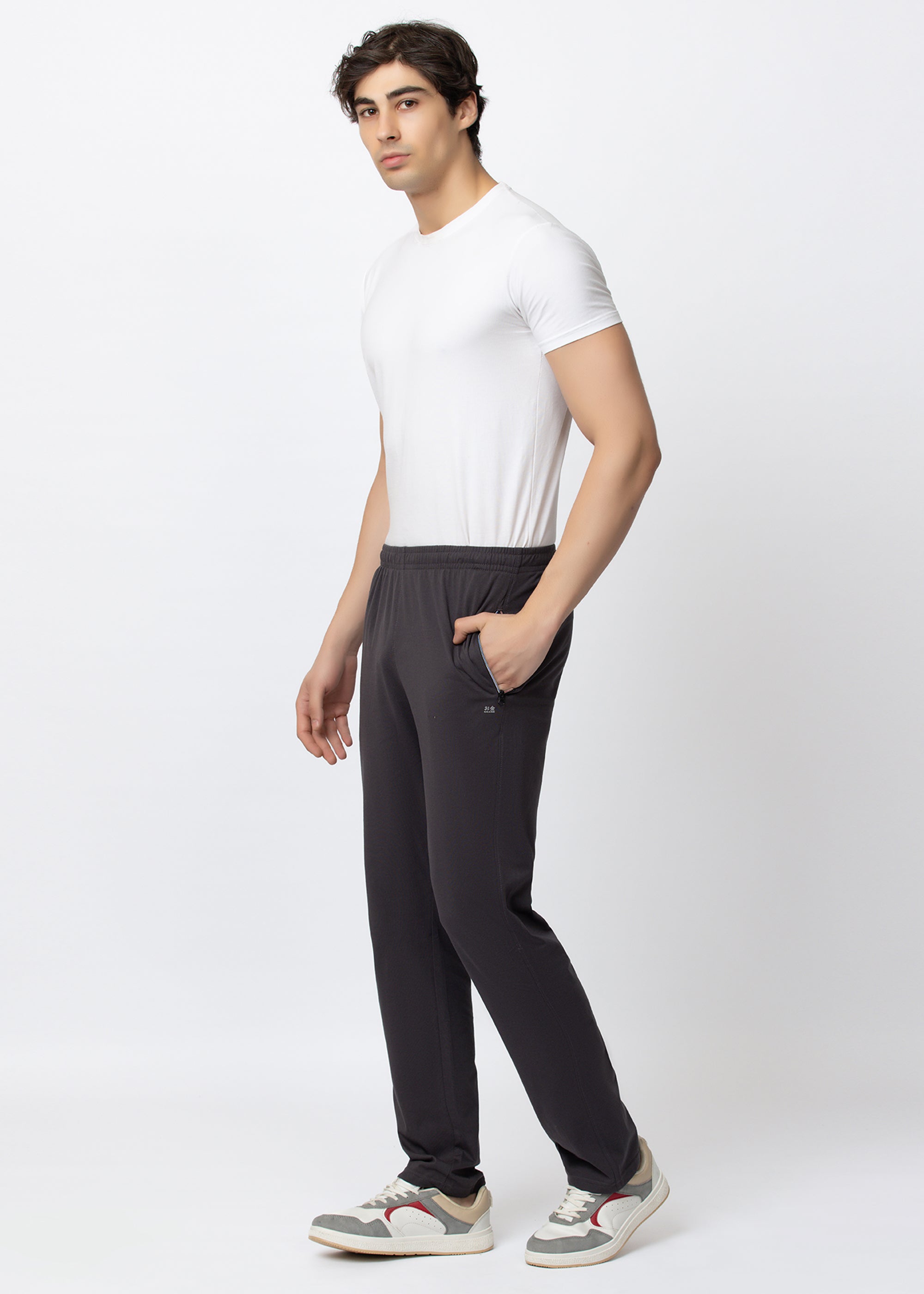 D.GREY COTTON BLENDED LOUNGE PANT
