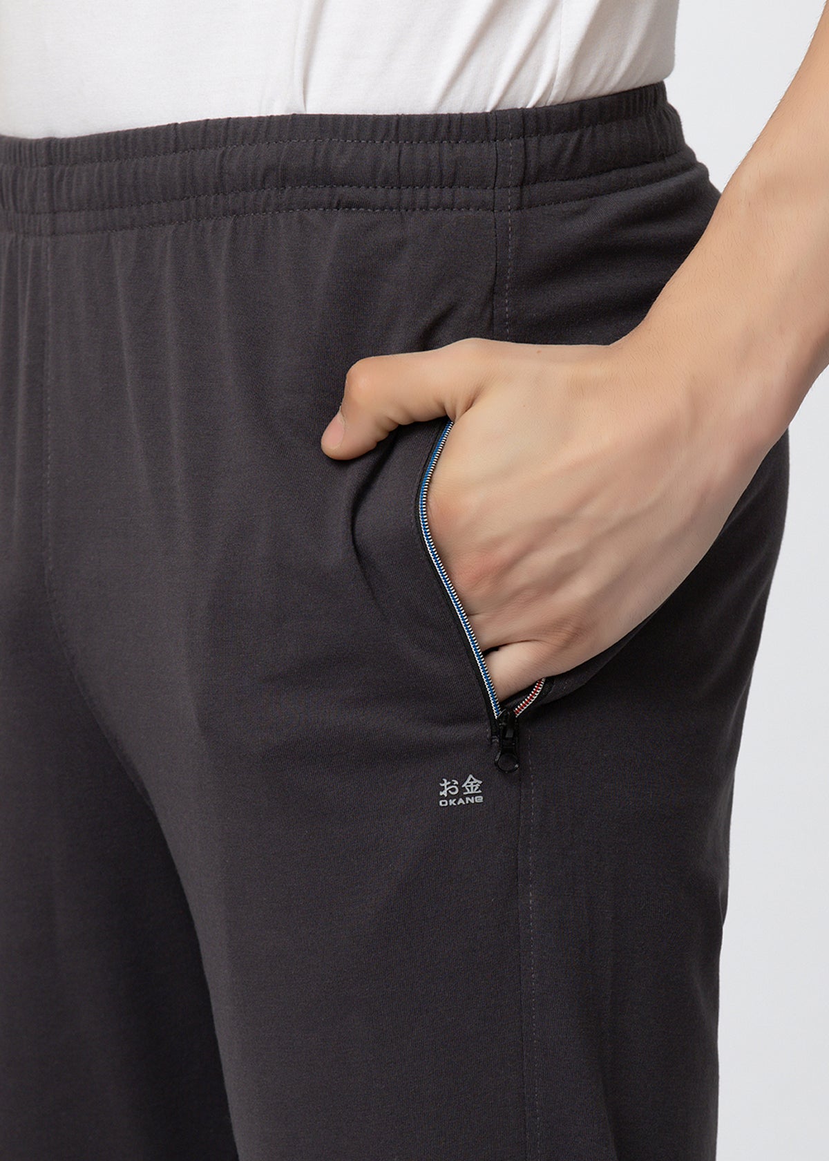 D.GREY COTTON BLENDED LOUNGE PANT