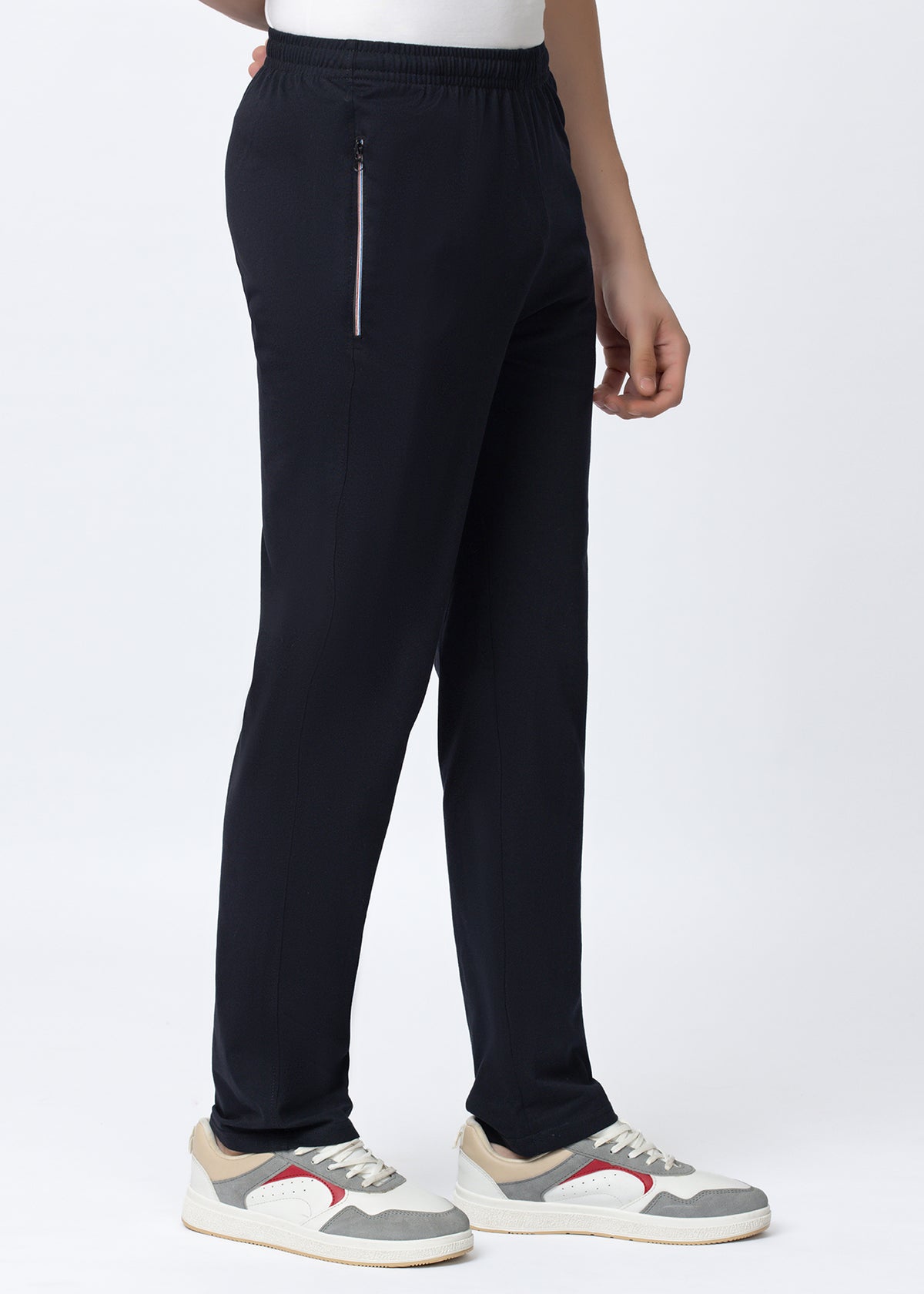 BLACK COTTON BLENDED LOUNGE PANT