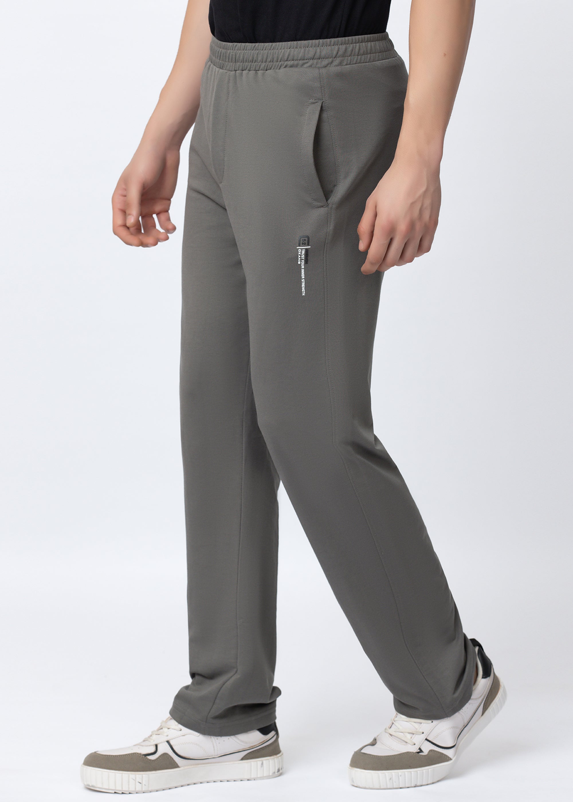 GREY COTTON BLENDED LOUNGE PANT