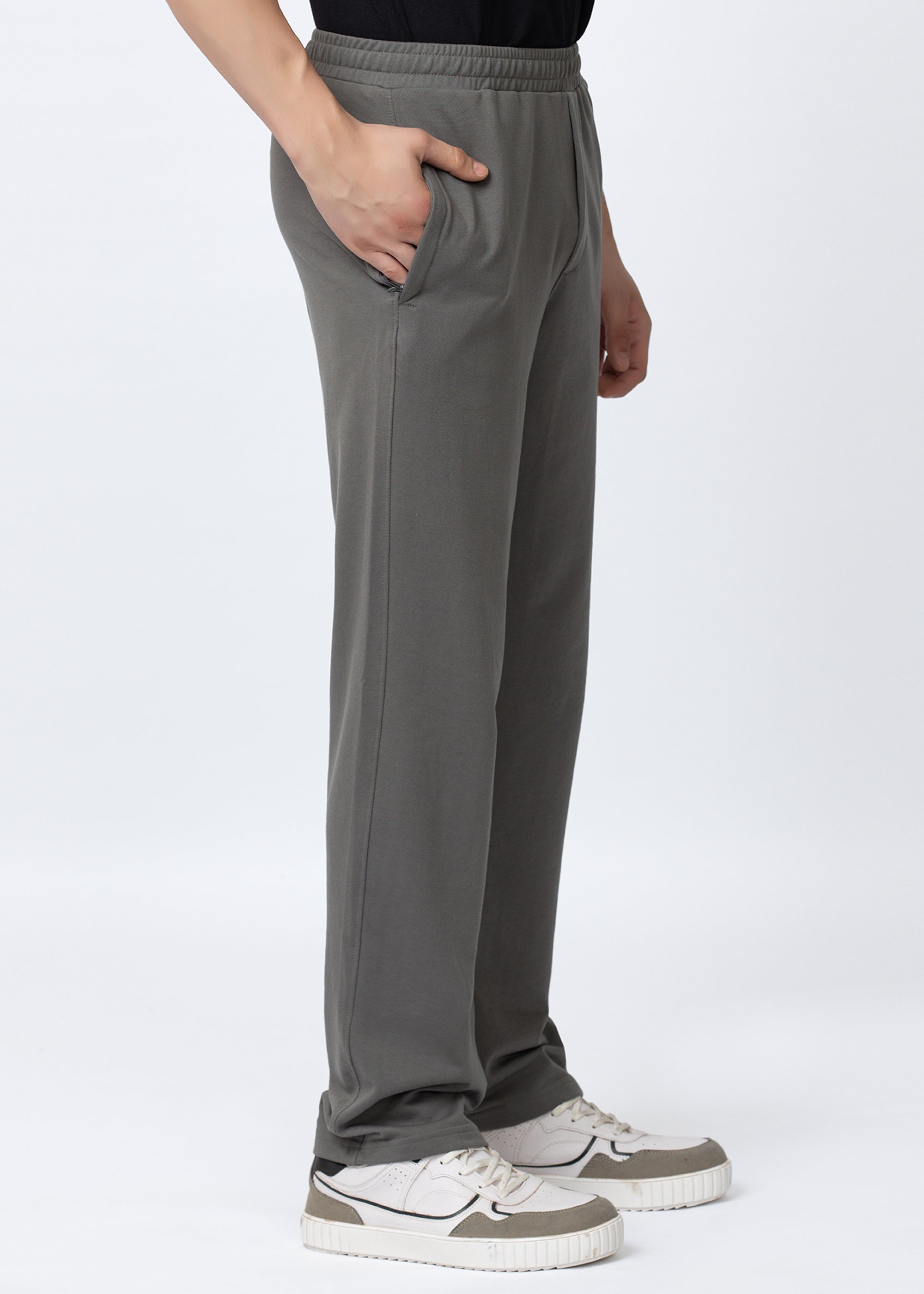 GREY COTTON BLENDED LOUNGE PANT