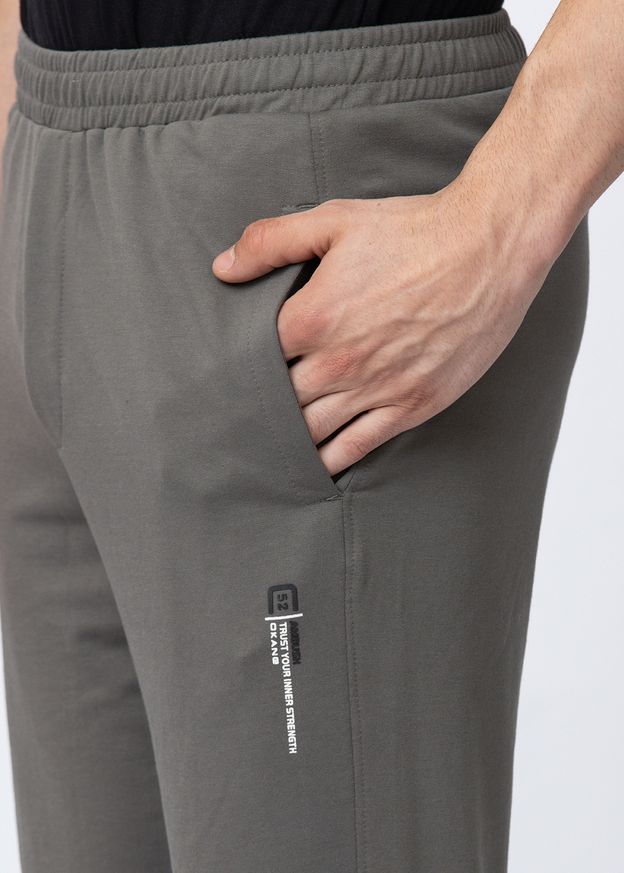GREY COTTON BLENDED LOUNGE PANT