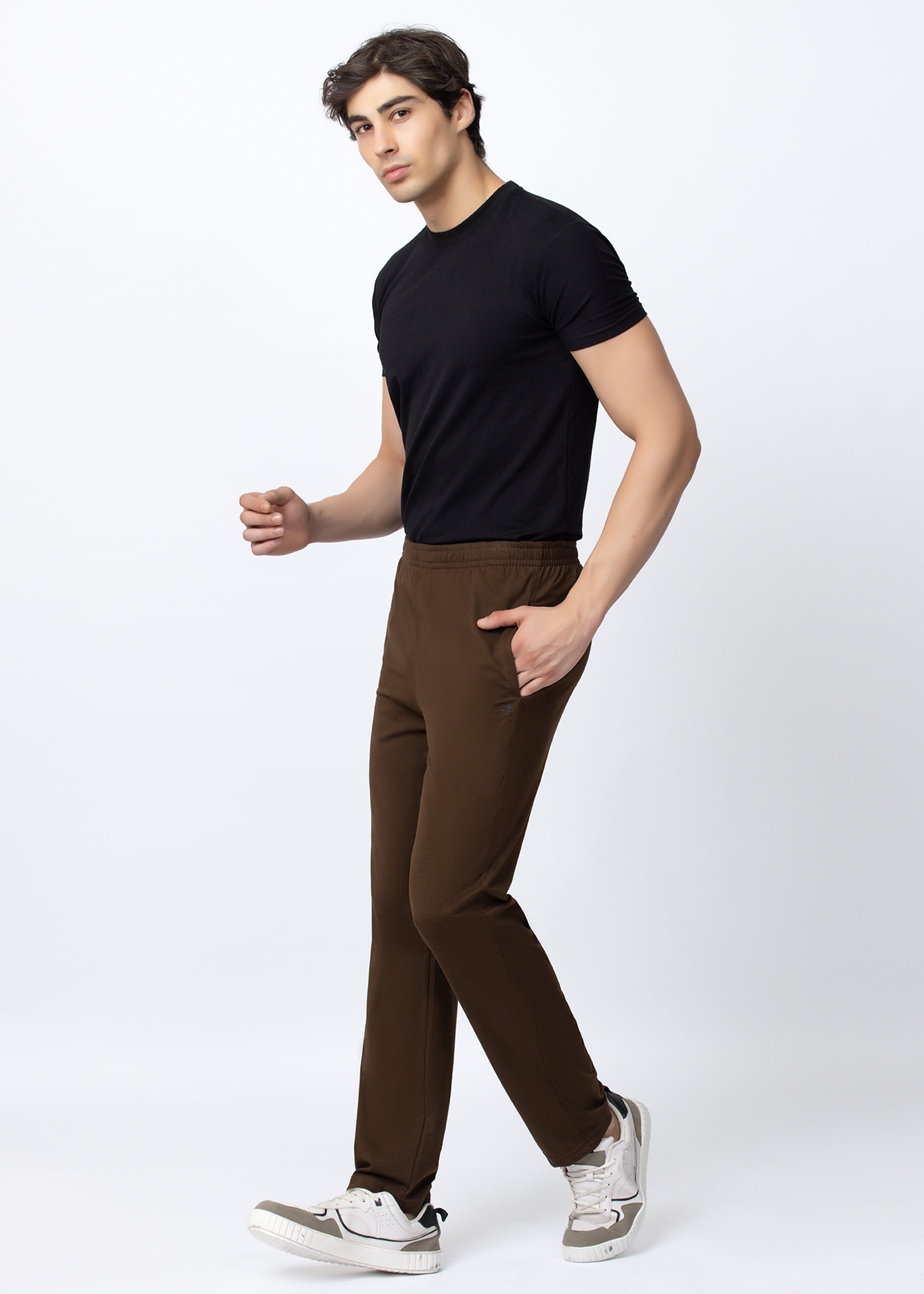 COFFEE COTTON BLENDED LOUNGE PANT