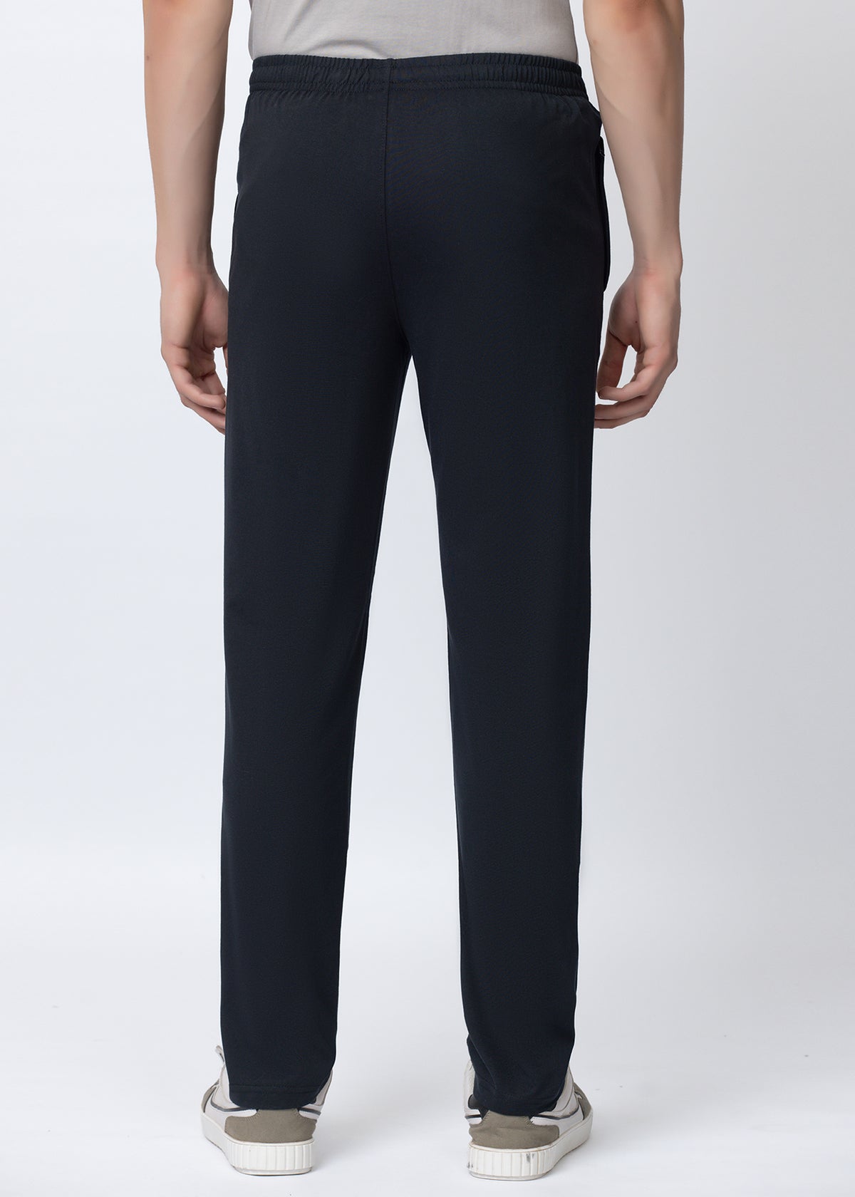NAVY SOLID COTTON BLENDED LOUNGE PANT