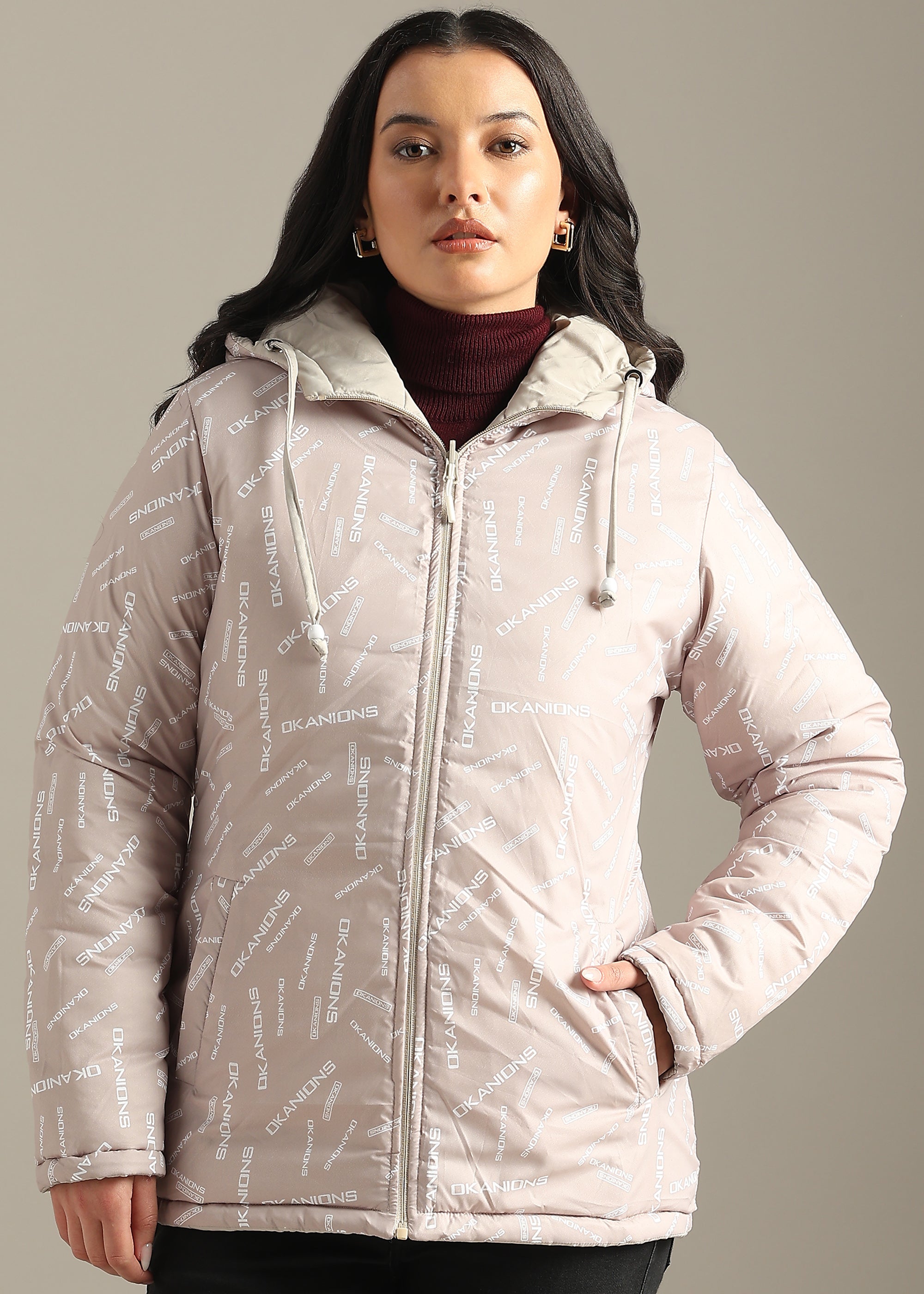 STONE NYLON REVERSIBLE WEIGHTLESS WARMTH + FULL SLEEVE JACKET