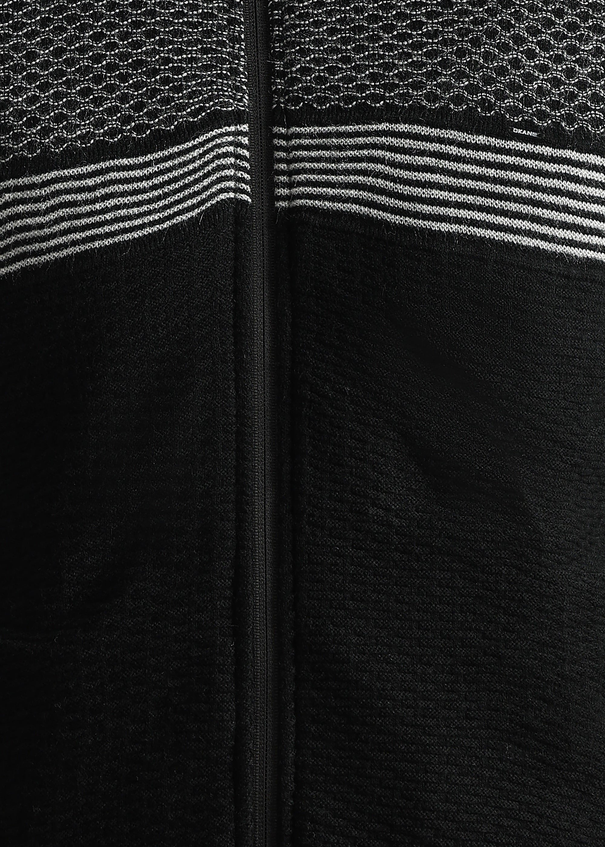 BLACK SOLID REVERSIBLE FULL SLEEVE JACKET WITH ENGINEERED SWEATER