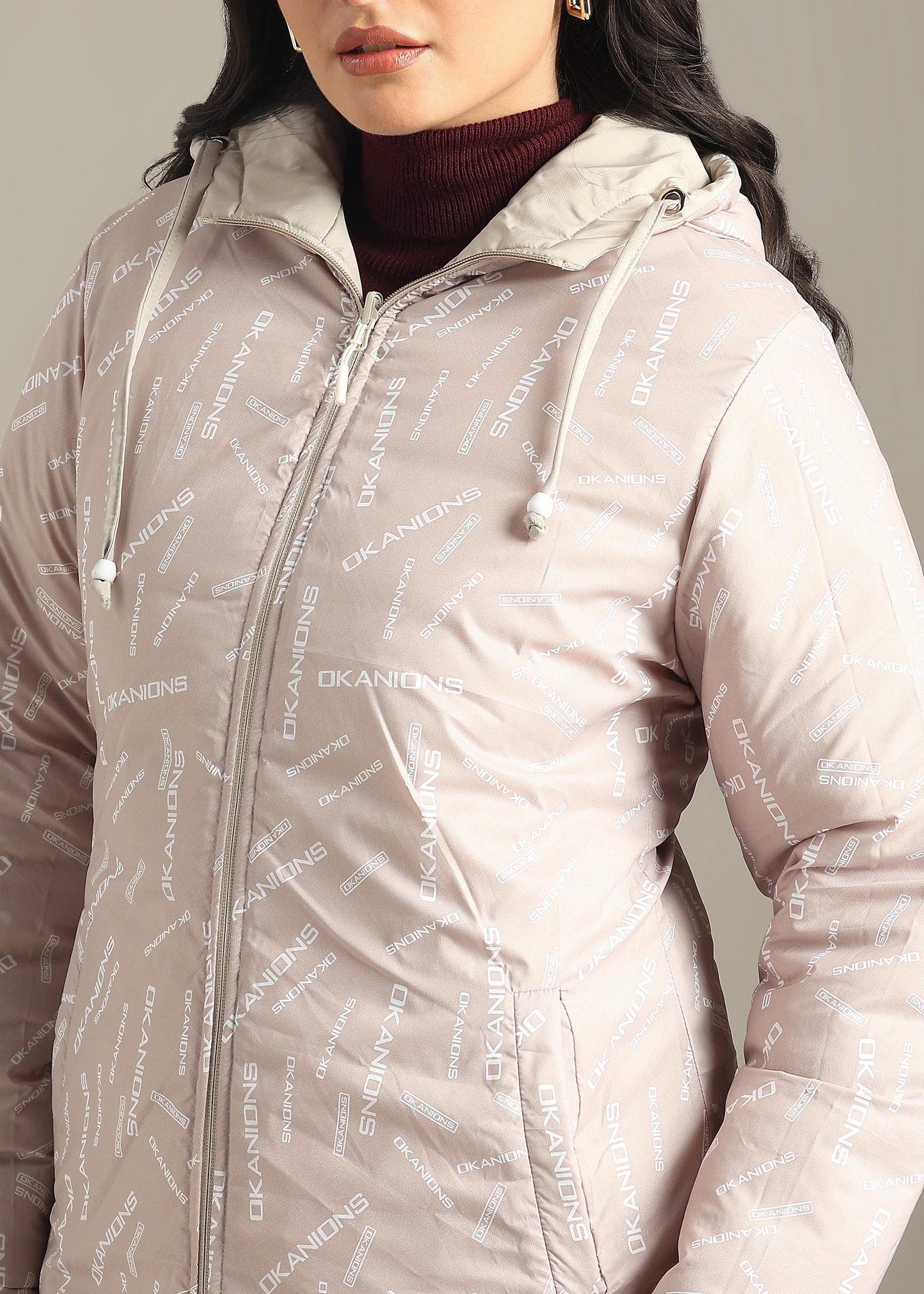 STONE NYLON REVERSIBLE WEIGHTLESS WARMTH + FULL SLEEVE JACKET