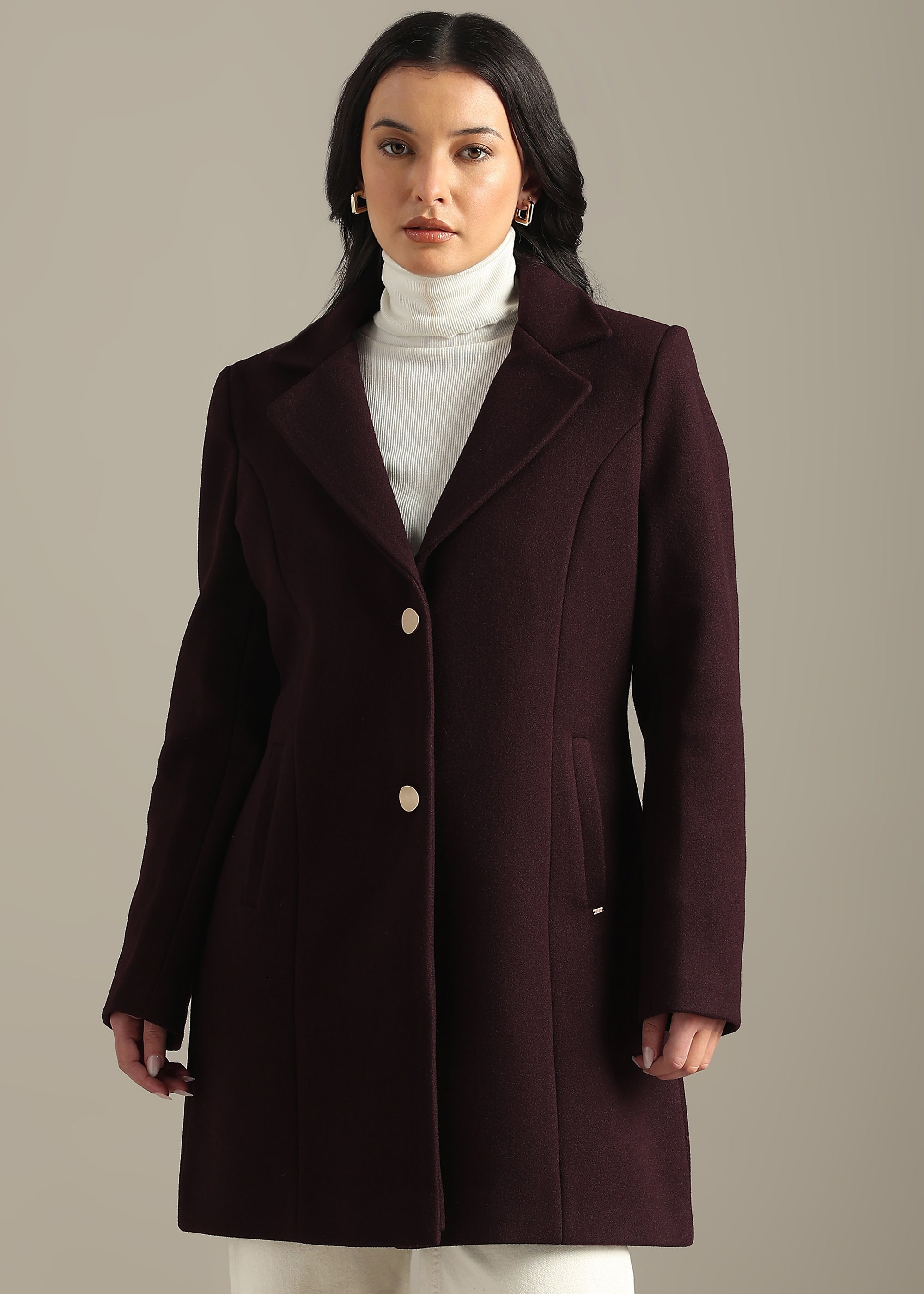WINE SOLID WINTER ESSENTIAL COAT