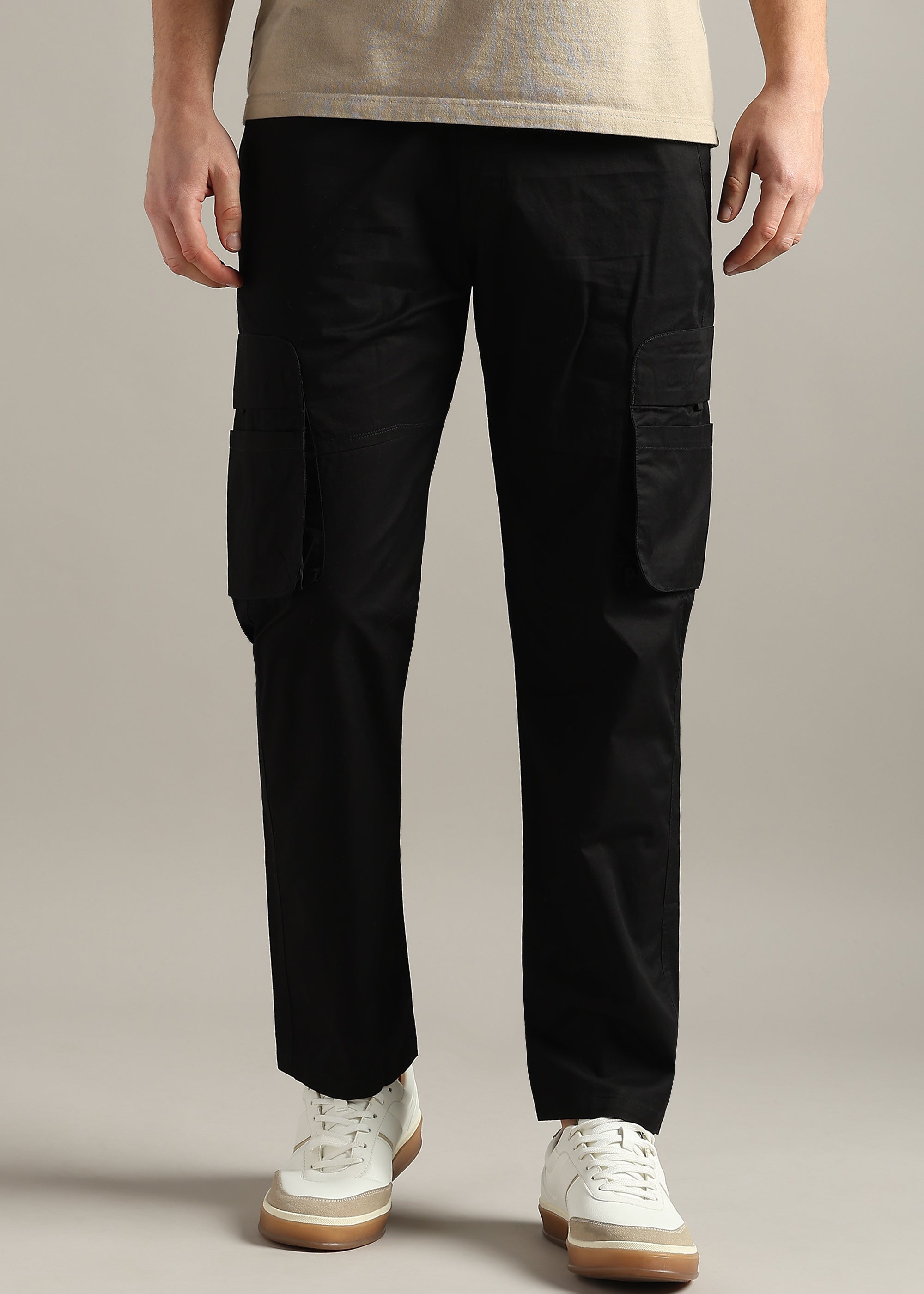 BLACK PREMIUM COTTON WASHED CARGO PANT