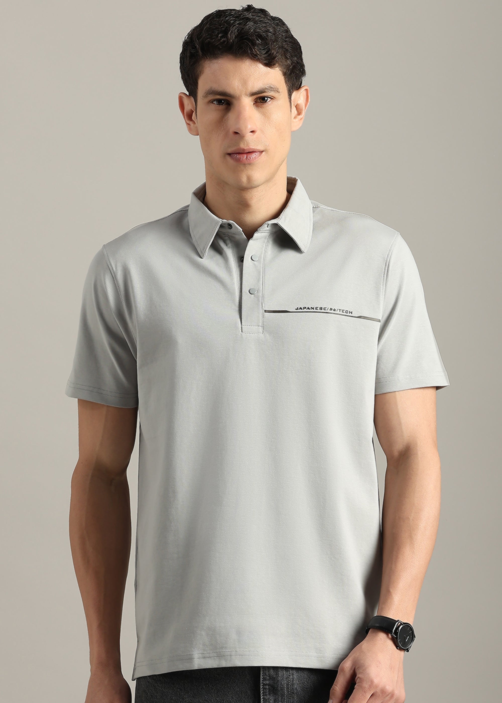 GREY STRUCTURED PREMIUM POLO SHIRT