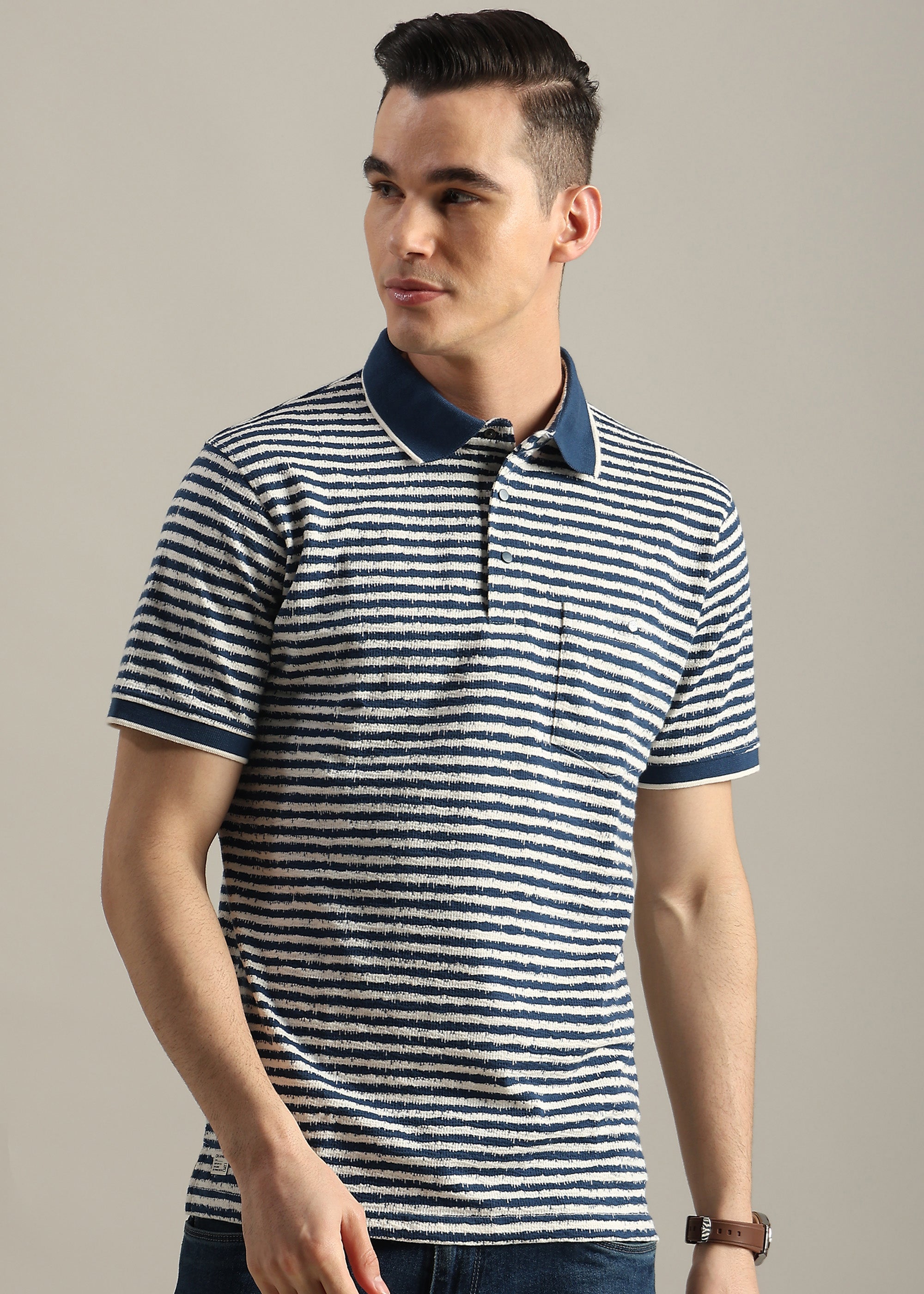 BLUE PREMIUM STRUCTURED POLO SHIRT