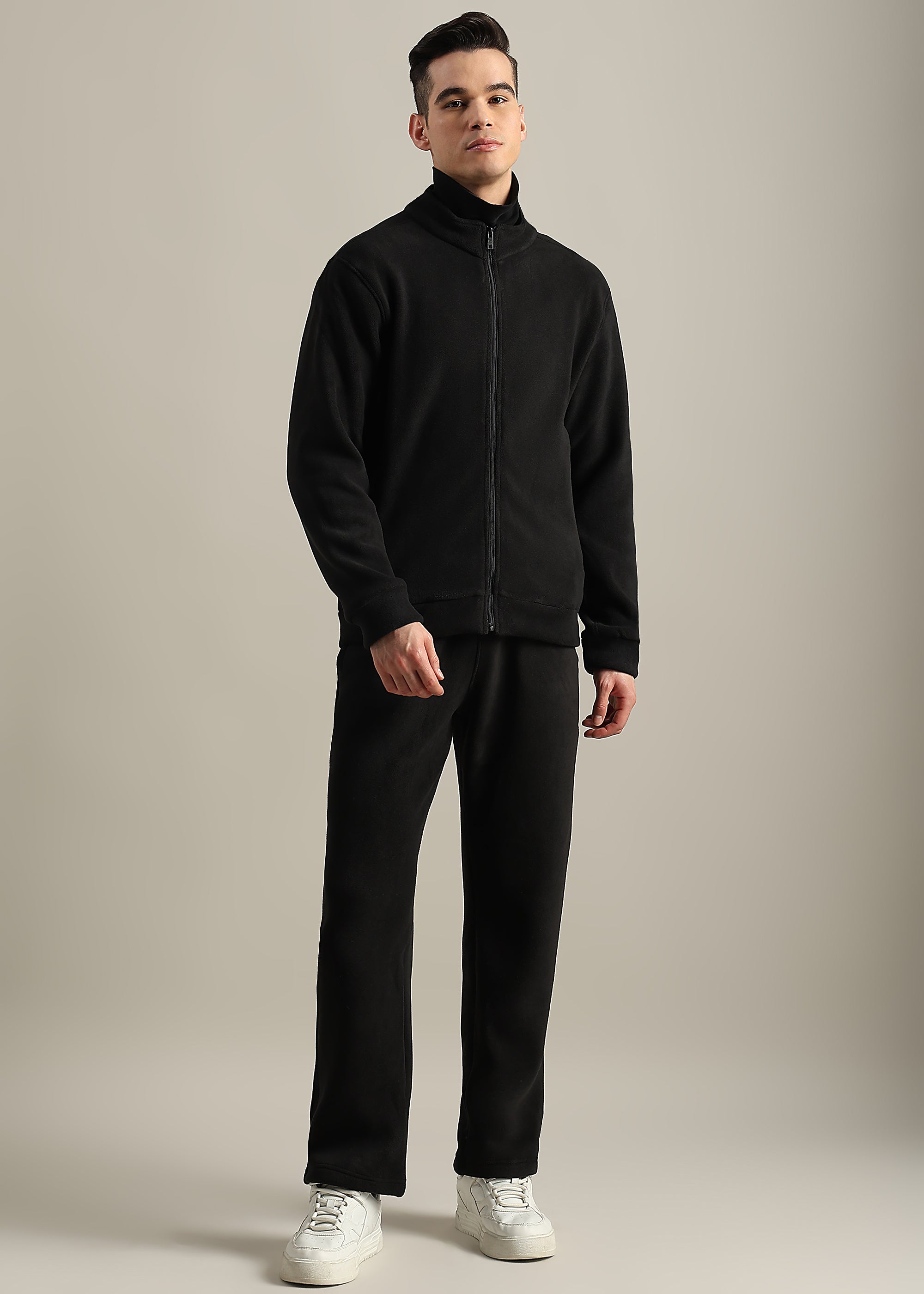 COTTON BLENDED ZIPPER TRACK-SUIT