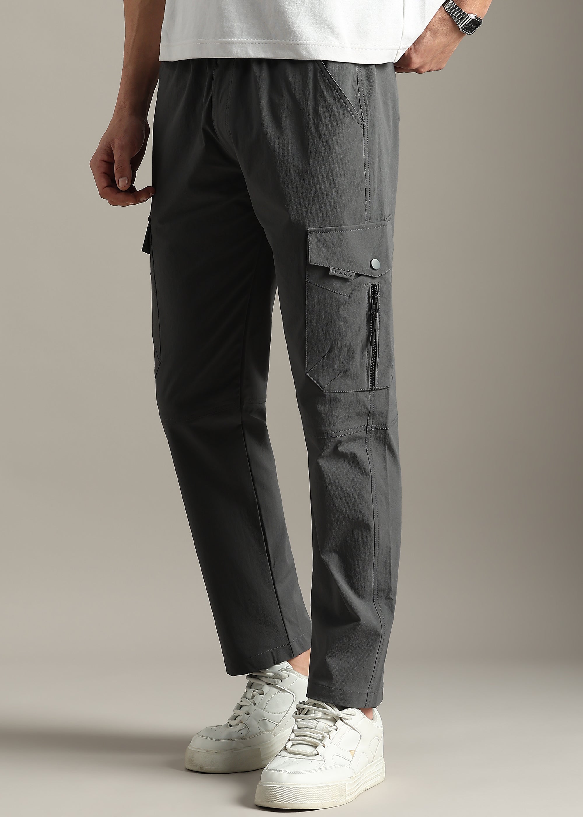 GREY PREMIUM NYLON BLENDED CARGO PANT