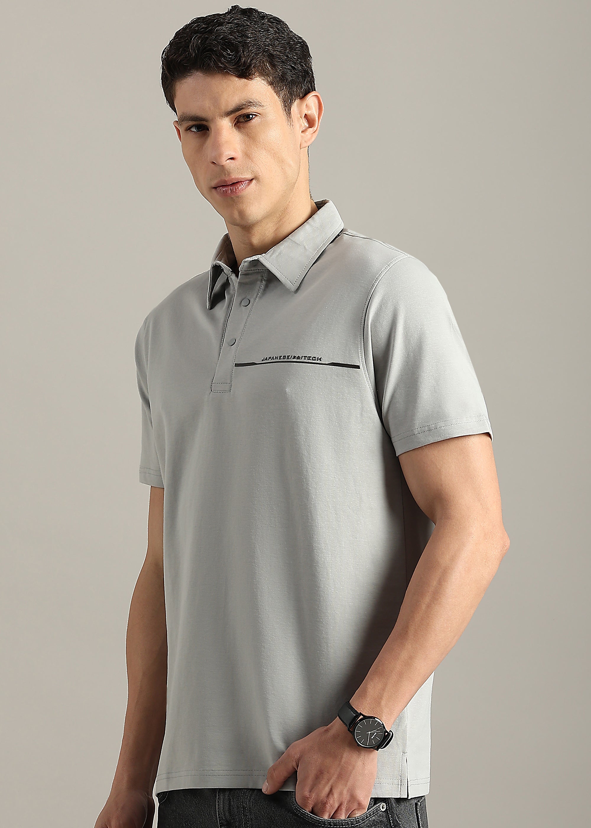 GREY STRUCTURED PREMIUM POLO SHIRT