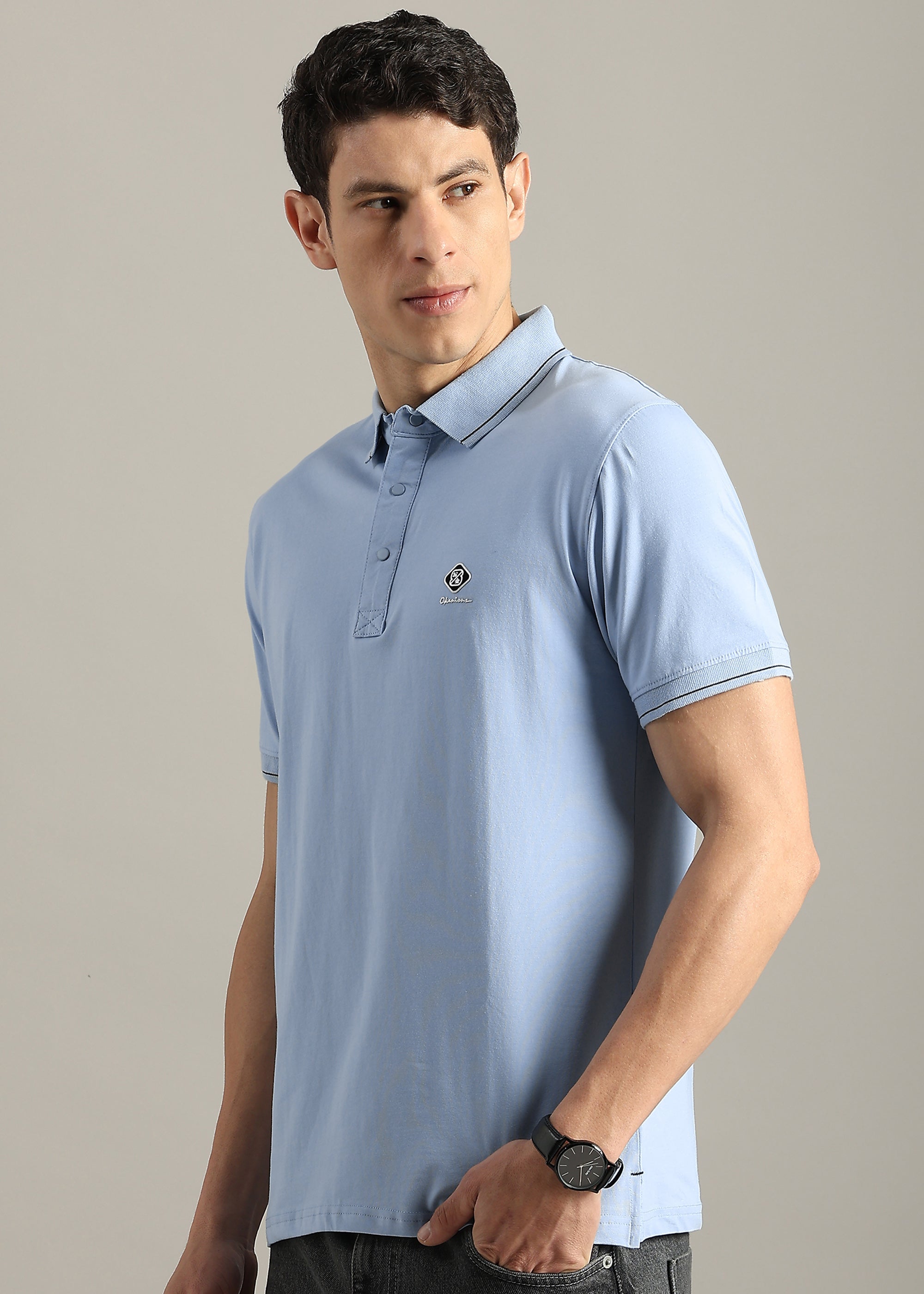 SKY SOLID COTTON ELASTANE POLO TEE