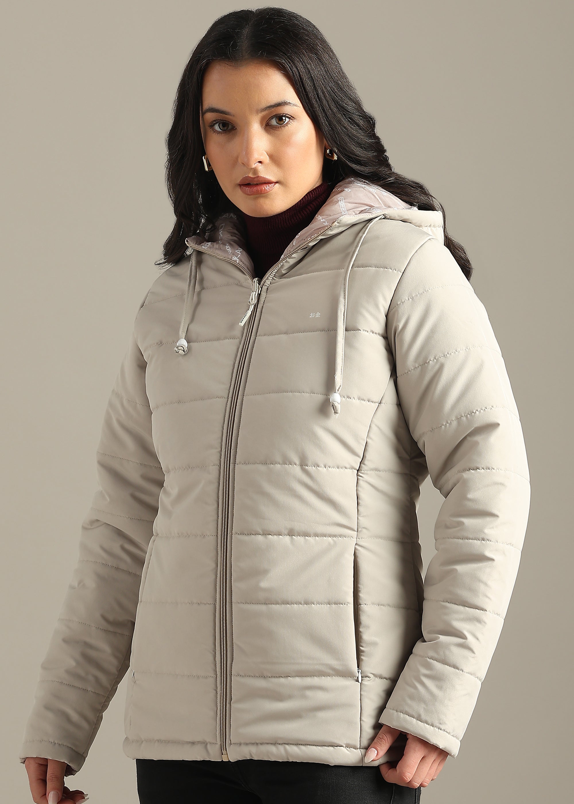 STONE NYLON REVERSIBLE WEIGHTLESS WARMTH + FULL SLEEVE JACKET