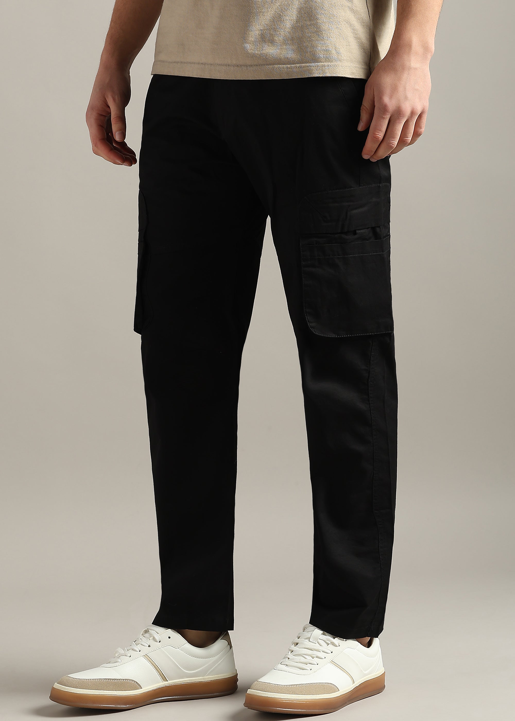BLACK PREMIUM COTTON WASHED CARGO PANT