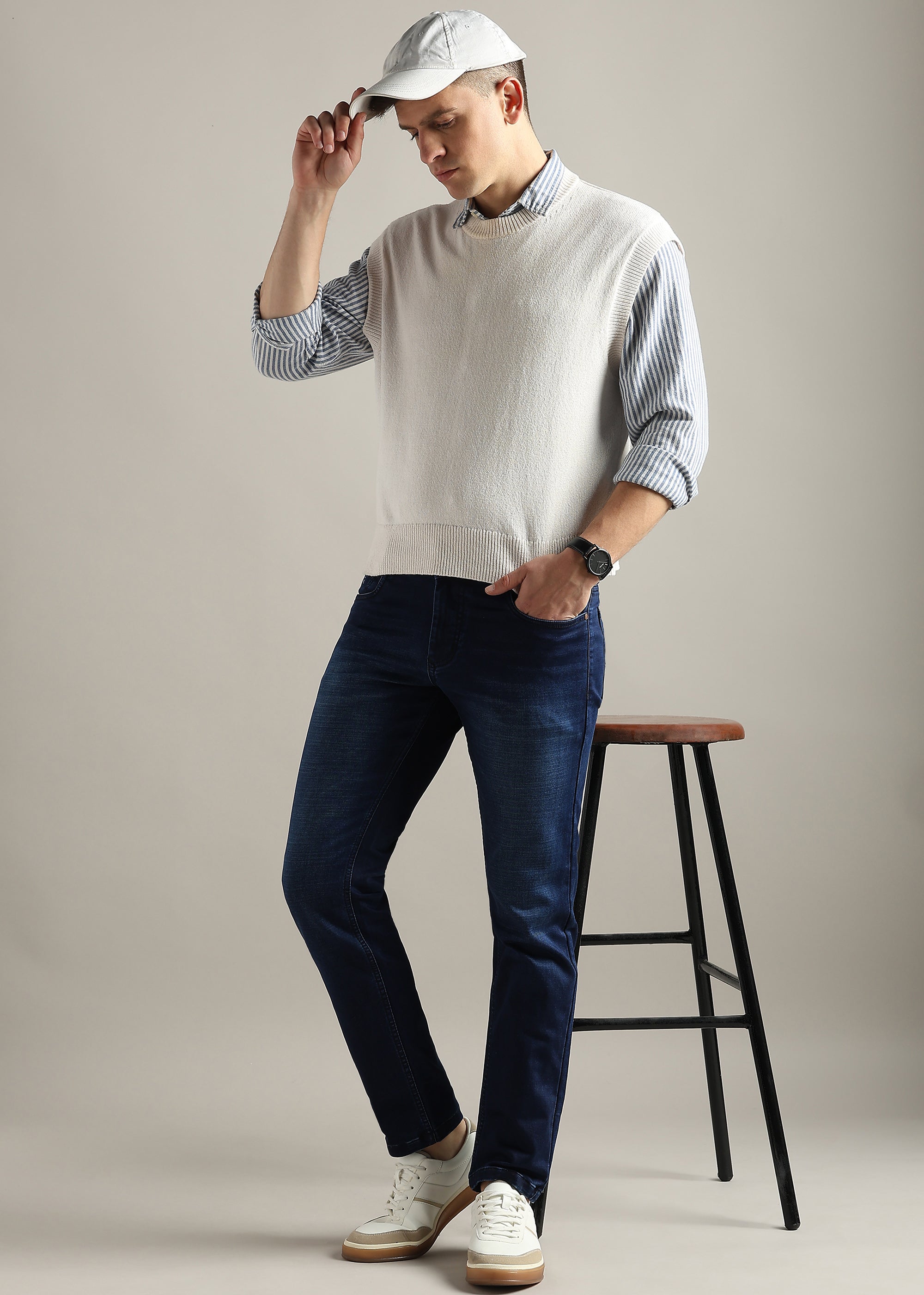 Denim Straight Fit Mid Rise Light Fade Jeans