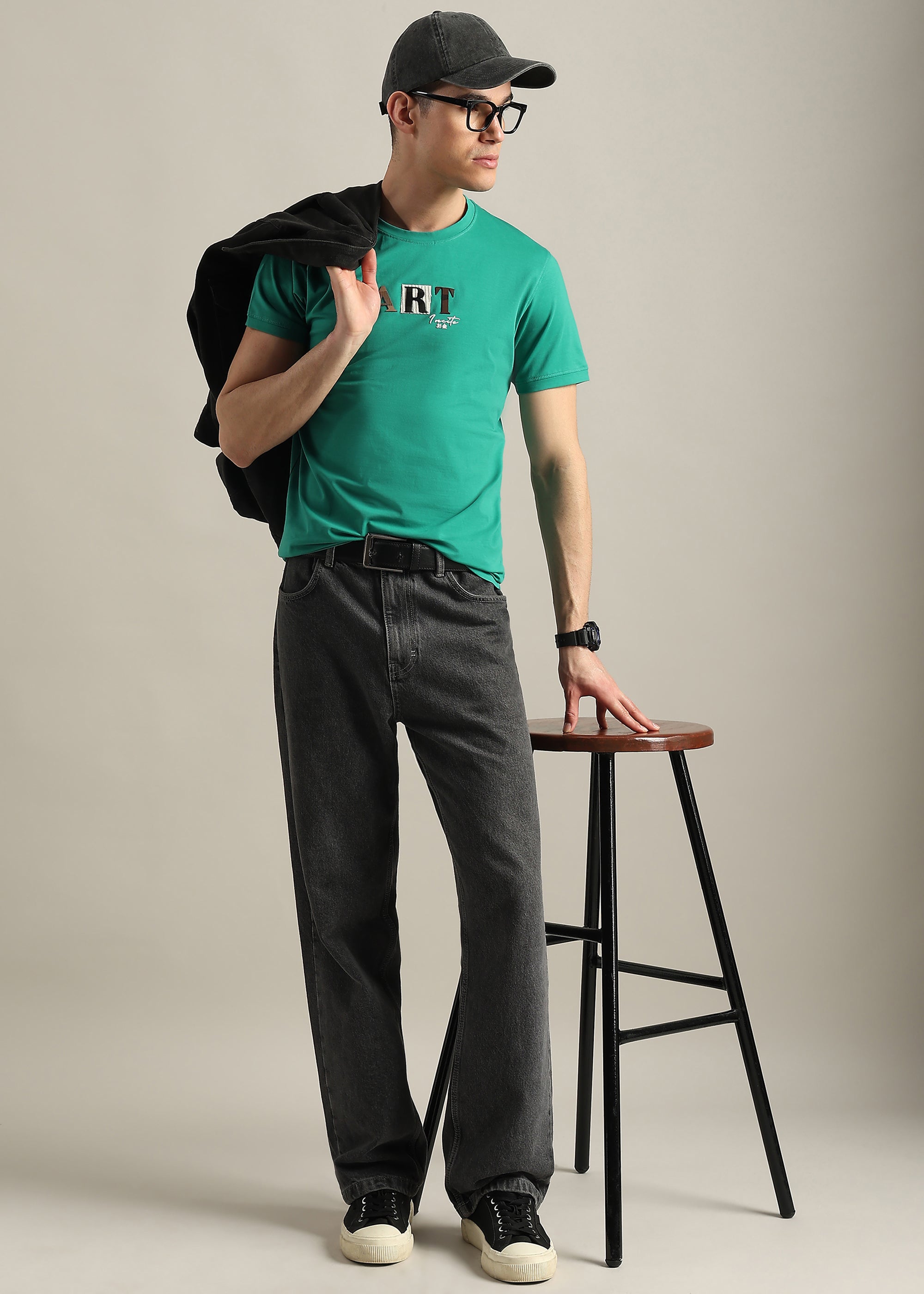 GREEN PREMIUM COTTON ELASTEN T-SHIRT