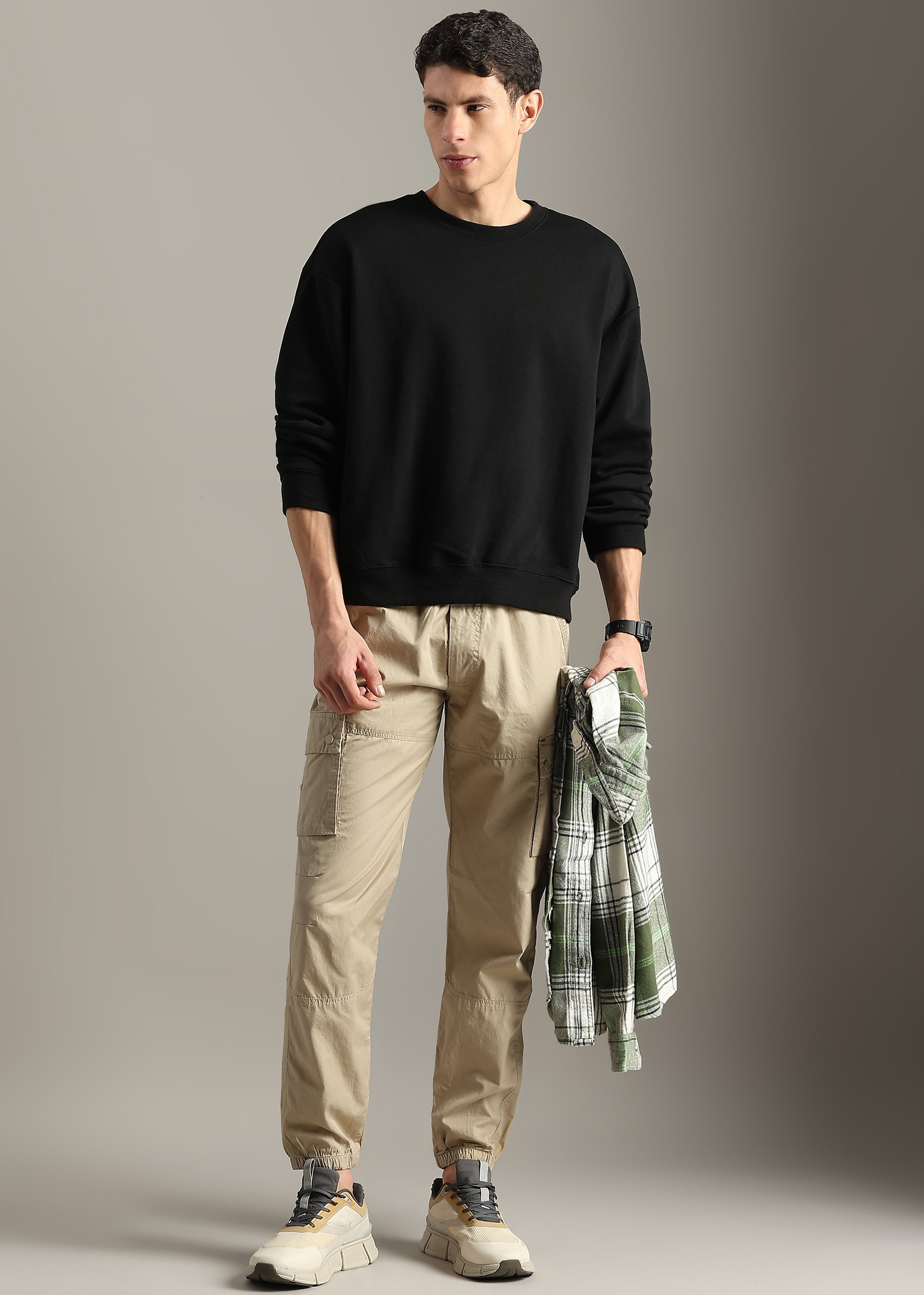 FAWN SOLID COTTON UTILITY JOGGER PANT