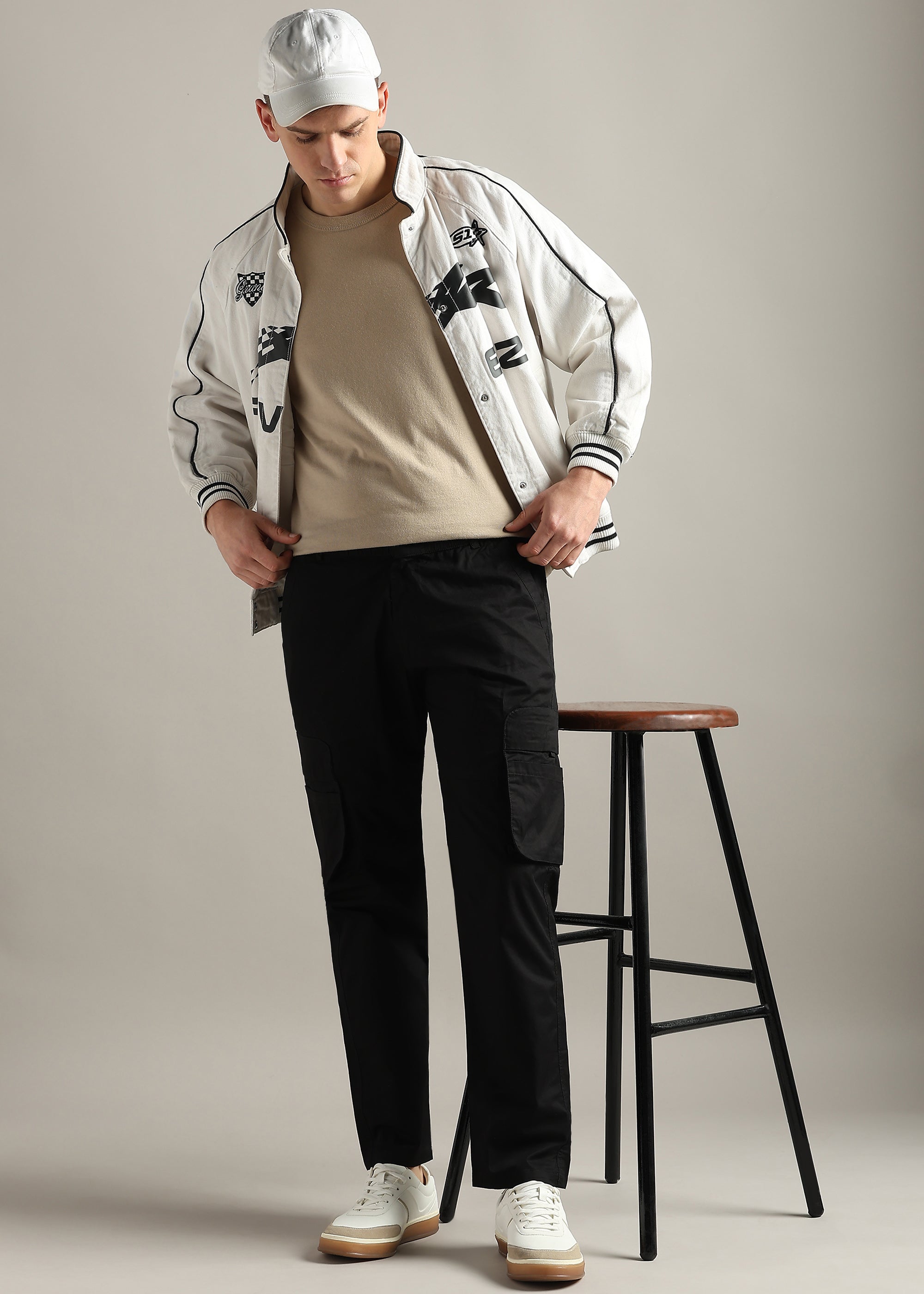 BLACK PREMIUM COTTON WASHED CARGO PANT