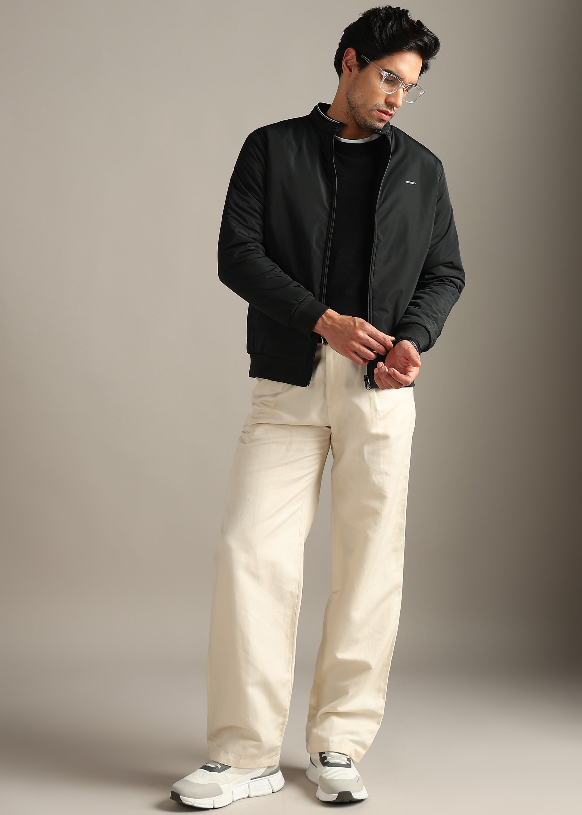 BLACK SOLID  REVERSIBLE WITH SWEAT SHIRT INSIDE