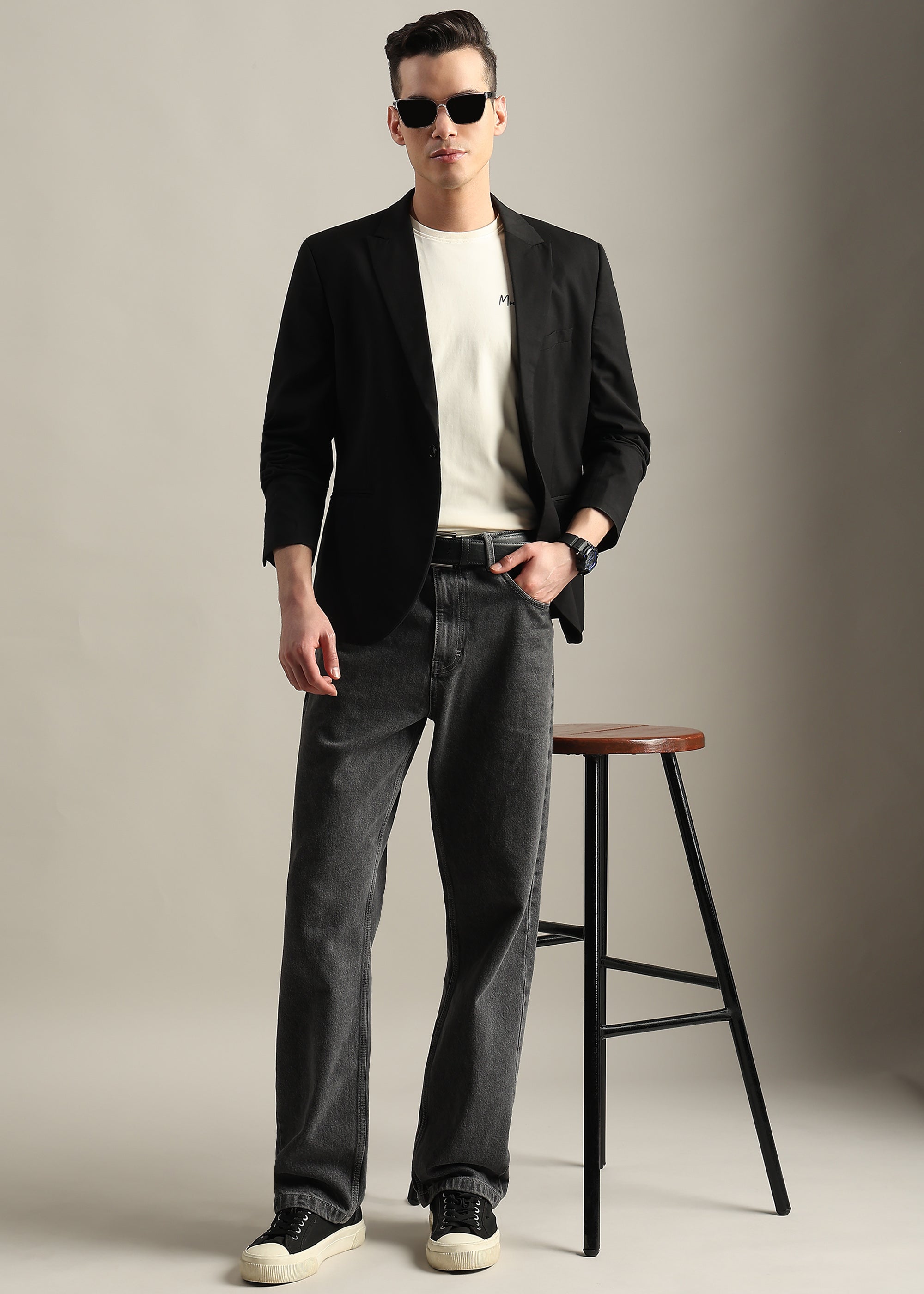 OFF WHITE COTTON SPANDEX PREMIUM GRAPHIC SHIRT