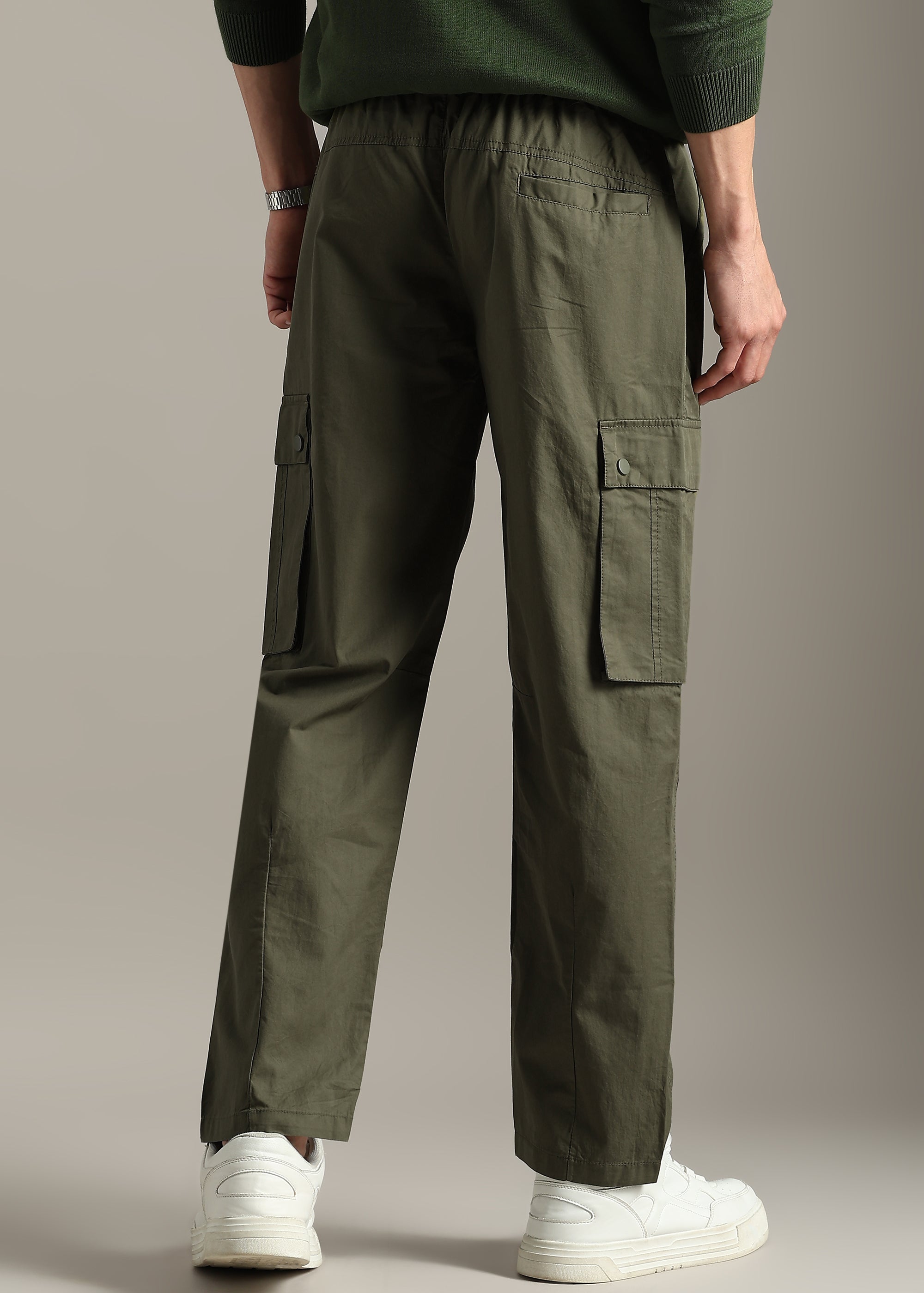 OLIVE MULTI POCKET COTTON CARGO PANT