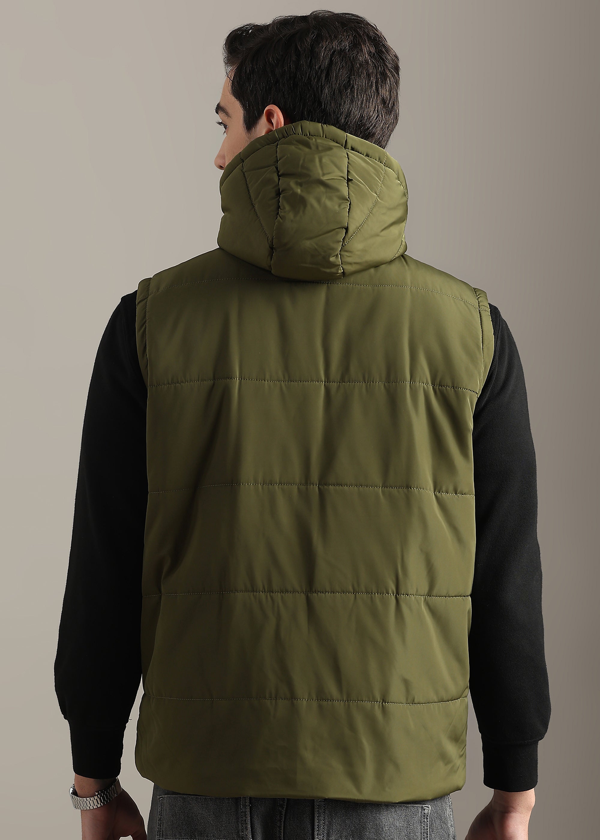 OLIVE SOLID MULTI POCKET CARGO GILET