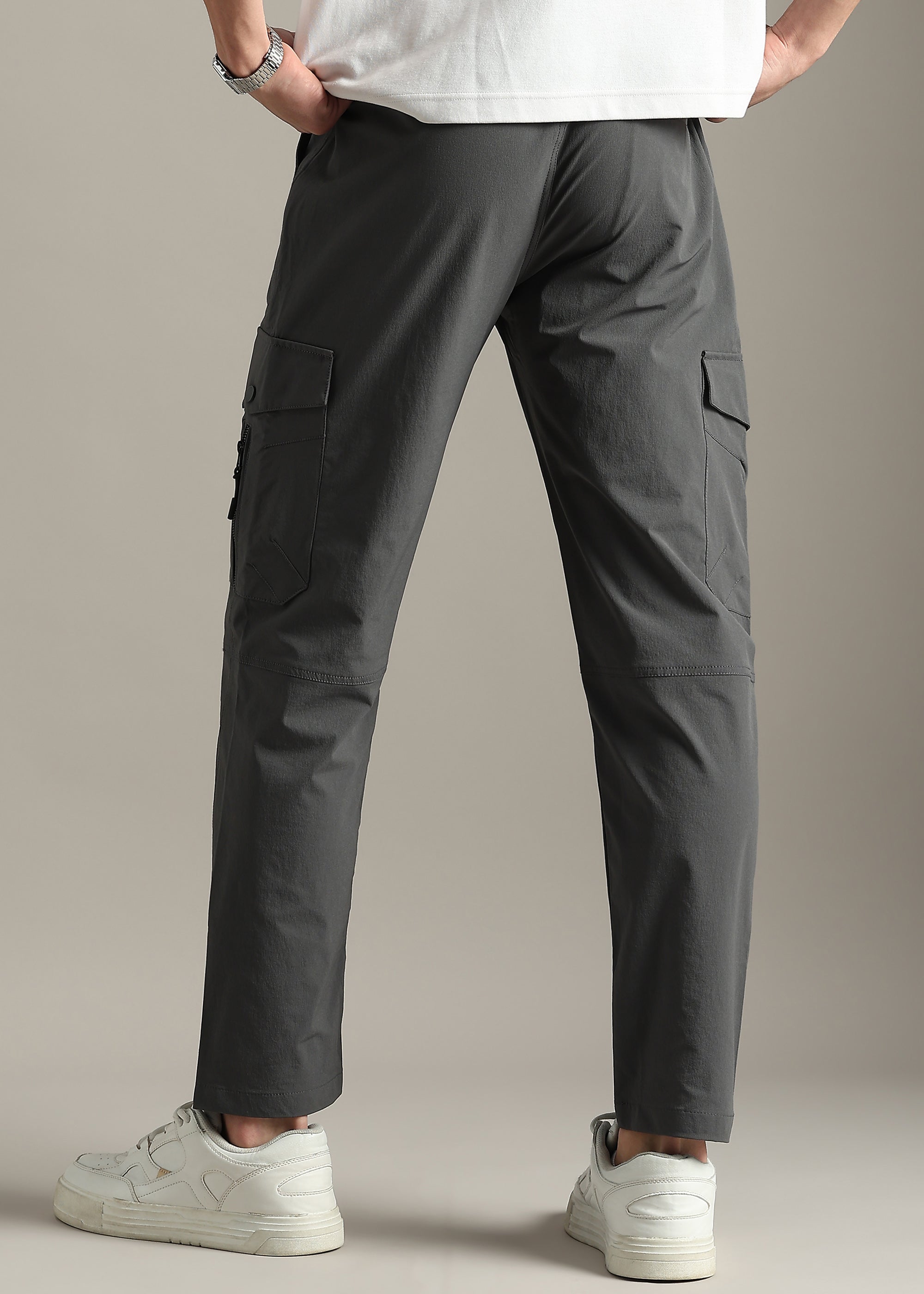 GREY PREMIUM NYLON BLENDED CARGO PANT