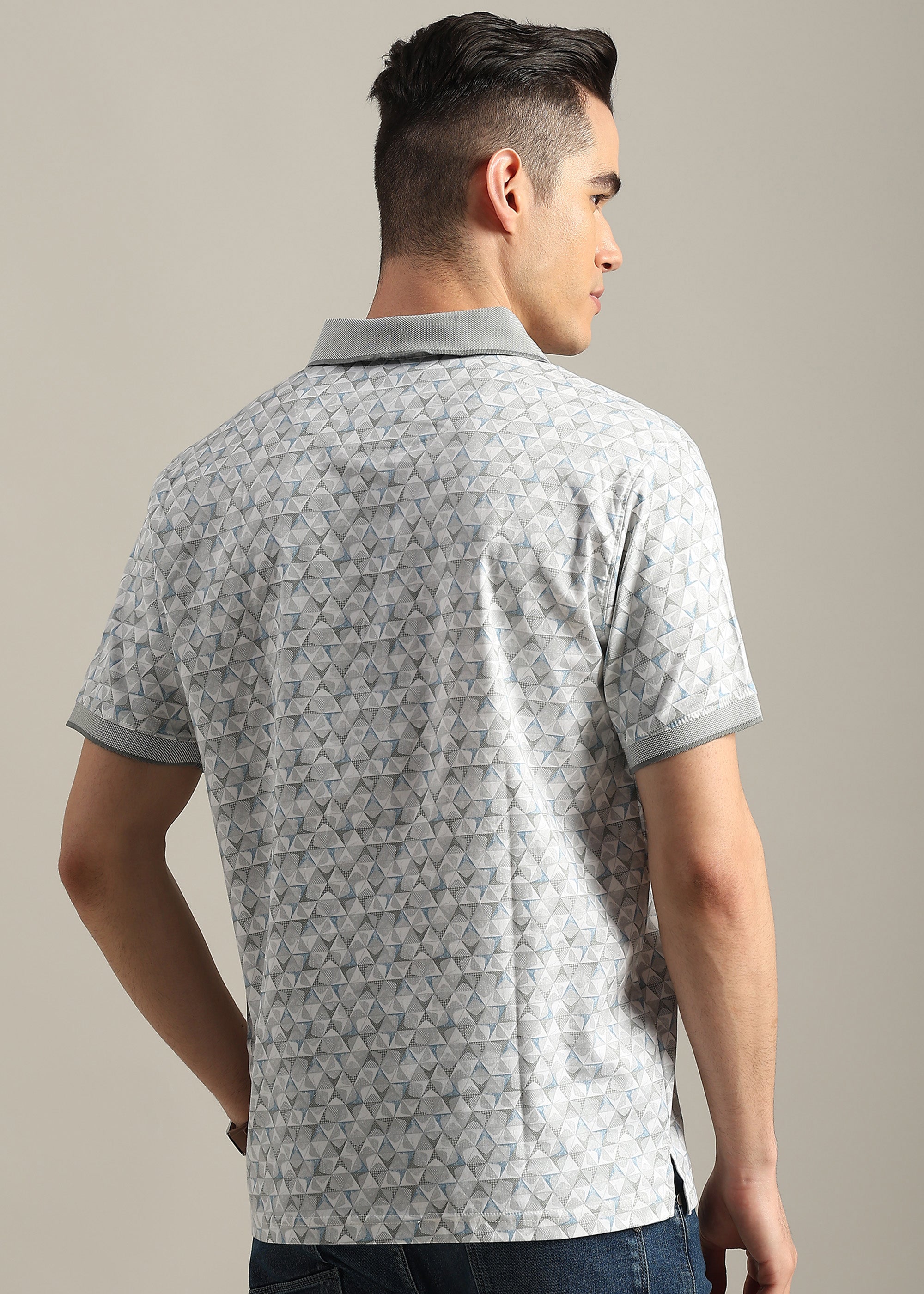 PREMIUM GREY COTTON ELASTANE POLO SHIRT