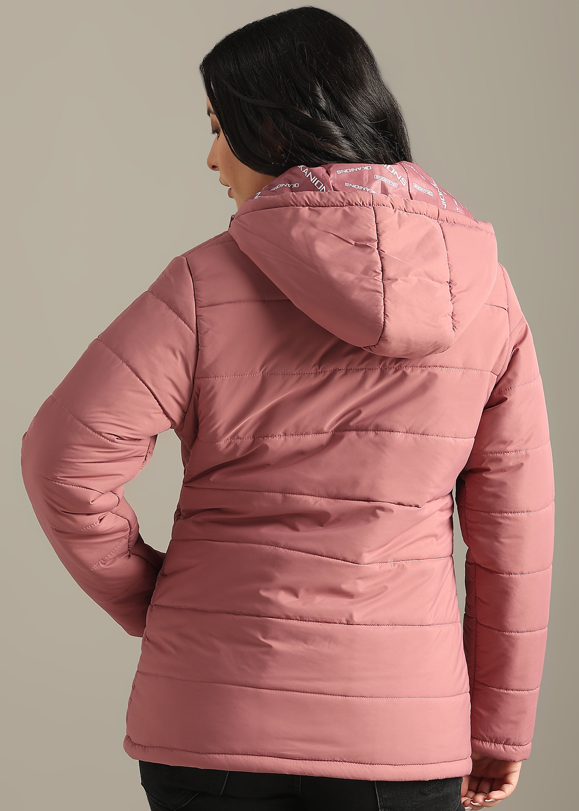 PEACH NYLON REVERSIBLE FULL SLEEVE JACKET