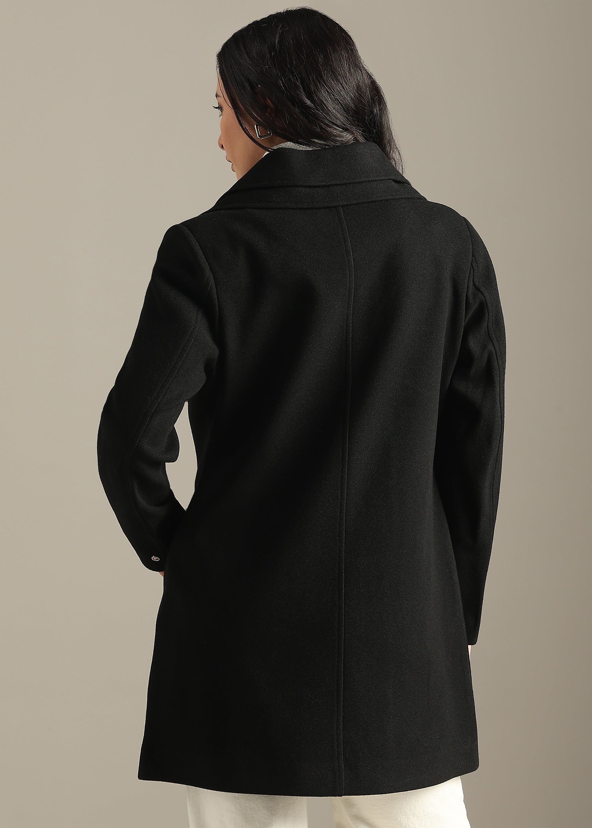 BLACK FORMAL DOUBLE BREASTED OVER COAT