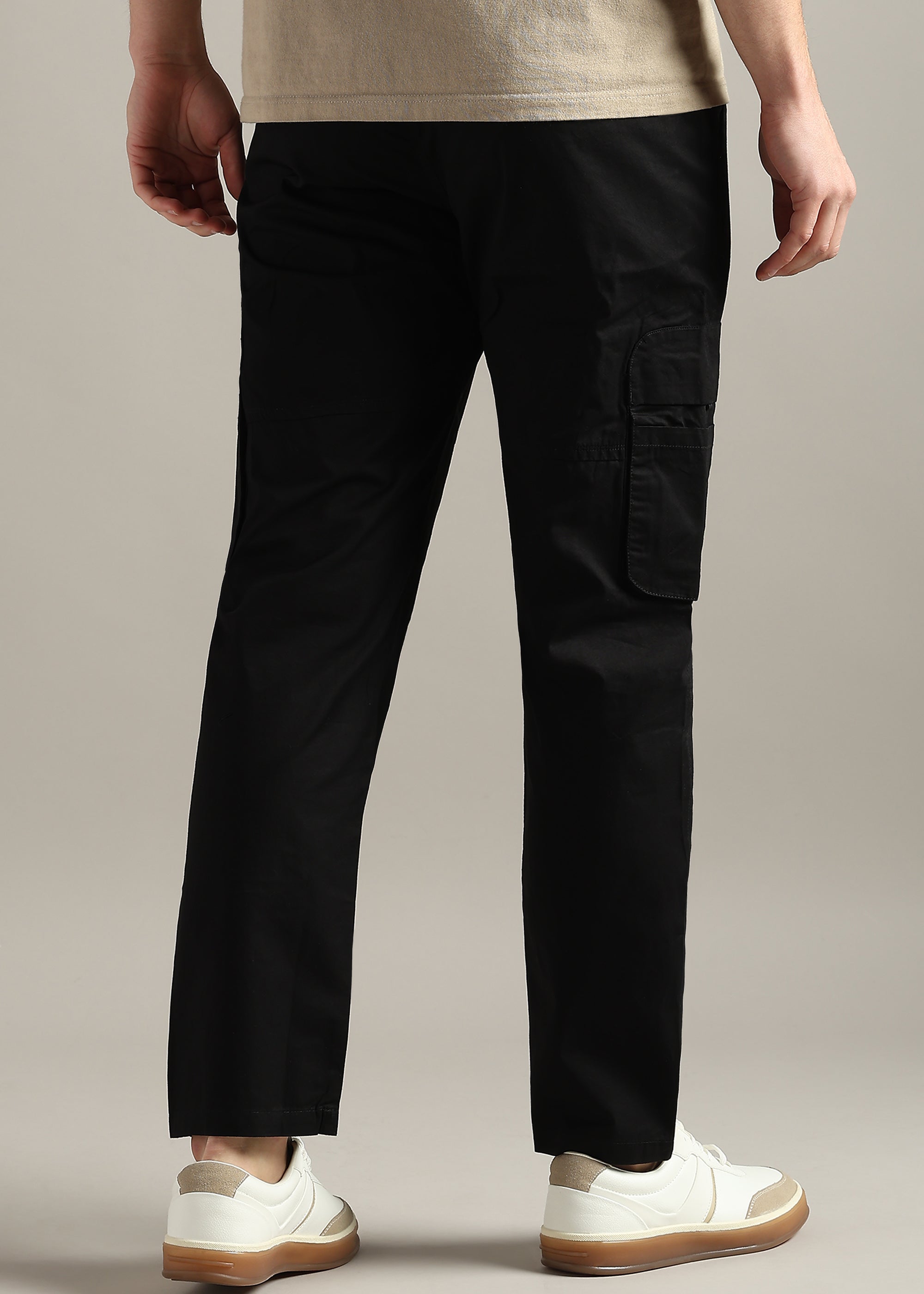 BLACK PREMIUM COTTON WASHED CARGO PANT