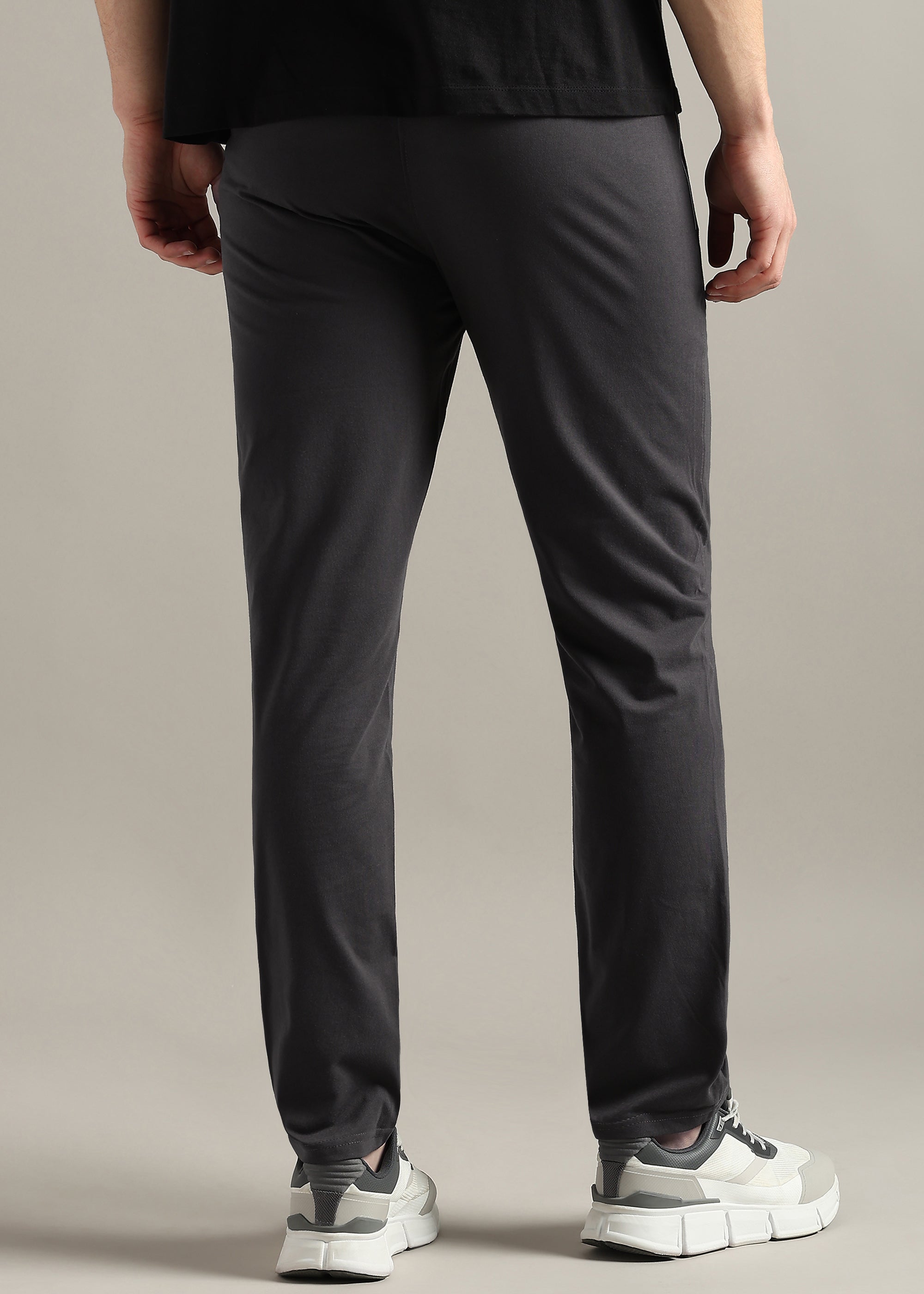 GREY SOLID COTTON BLENDED LOUNGE PANT