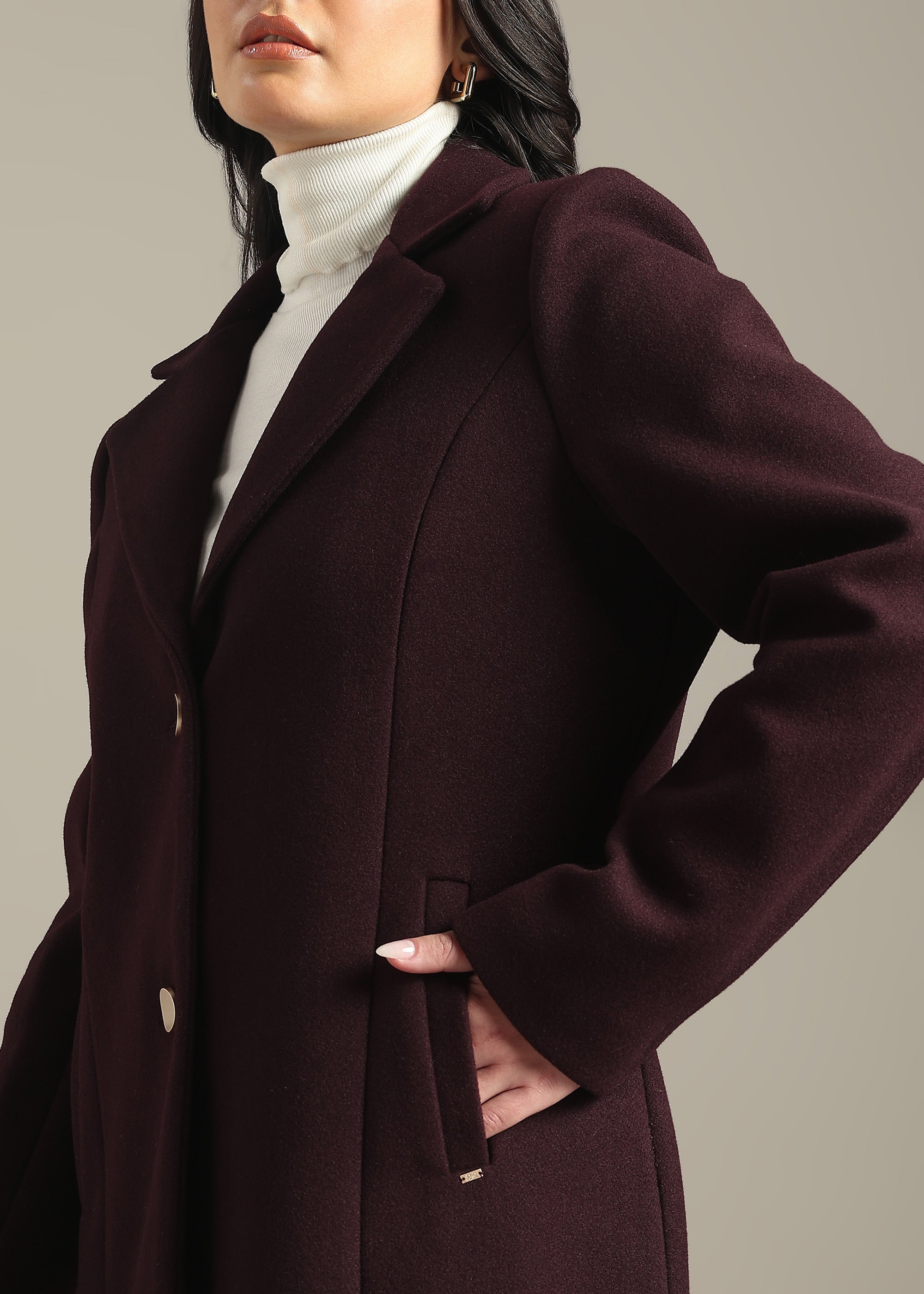 WINE SOLID WINTER ESSENTIAL COAT