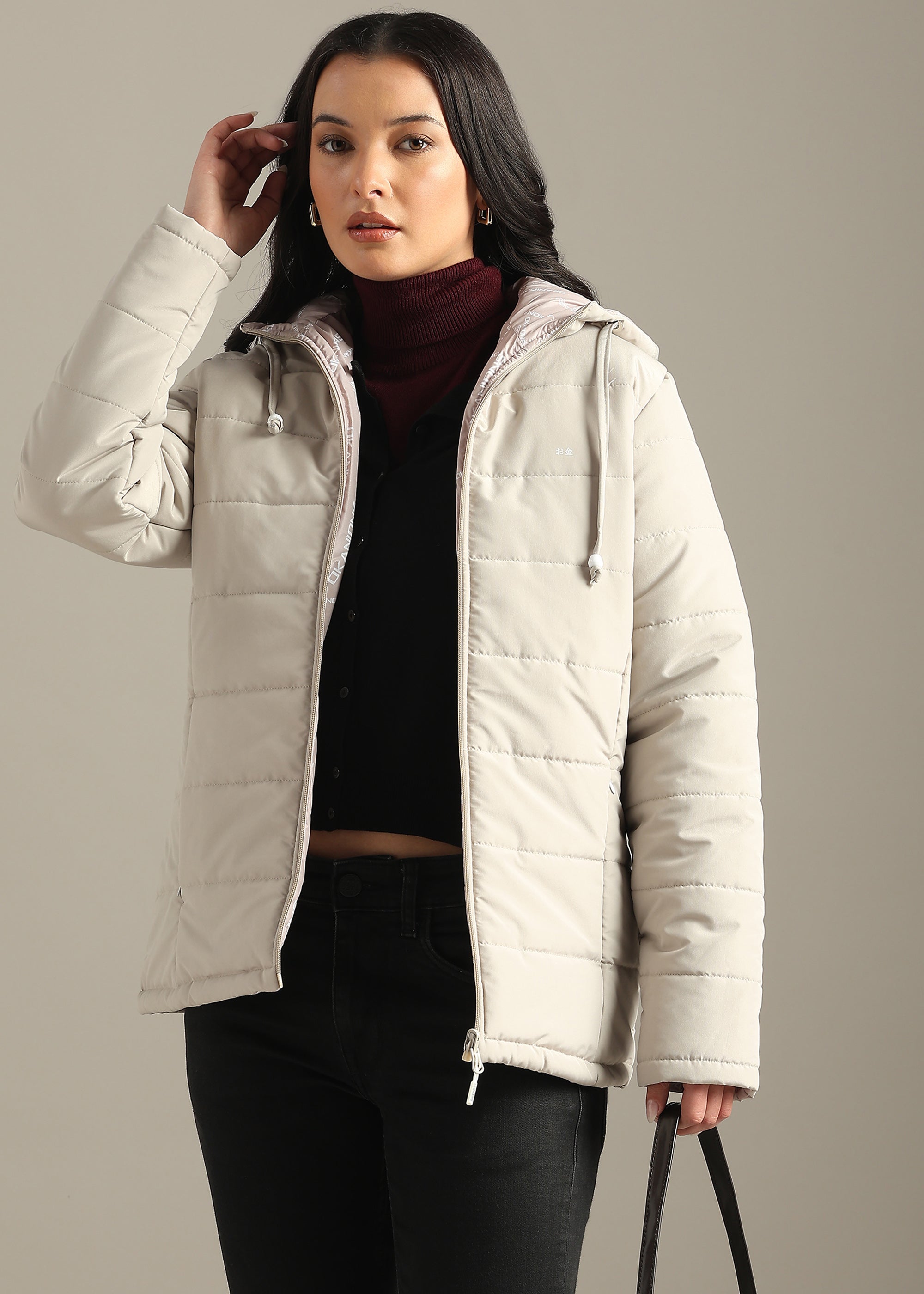 STONE NYLON REVERSIBLE WEIGHTLESS WARMTH + FULL SLEEVE JACKET