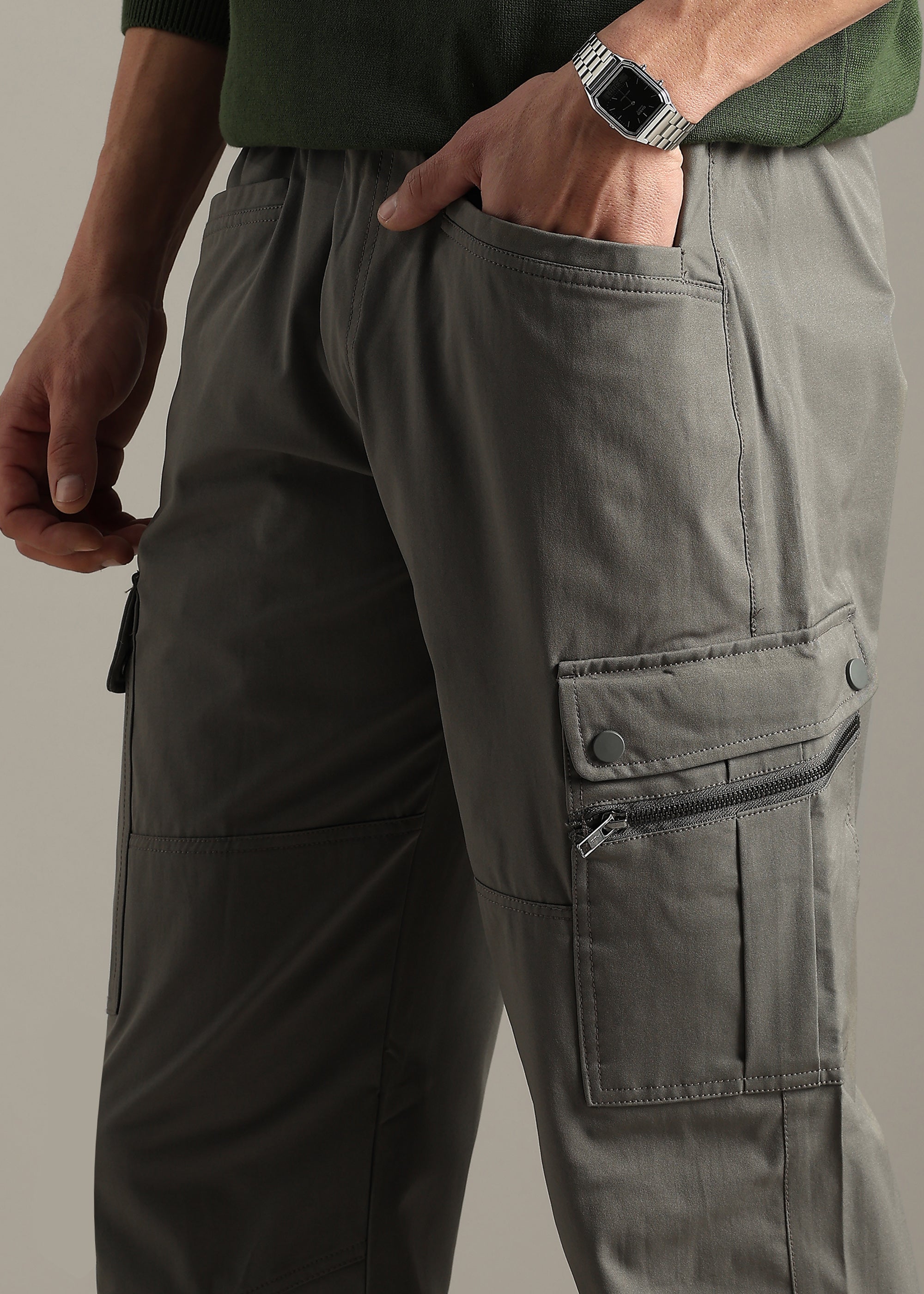 MOUSE NYLON BLENDED ELASTANE CARGO PANT