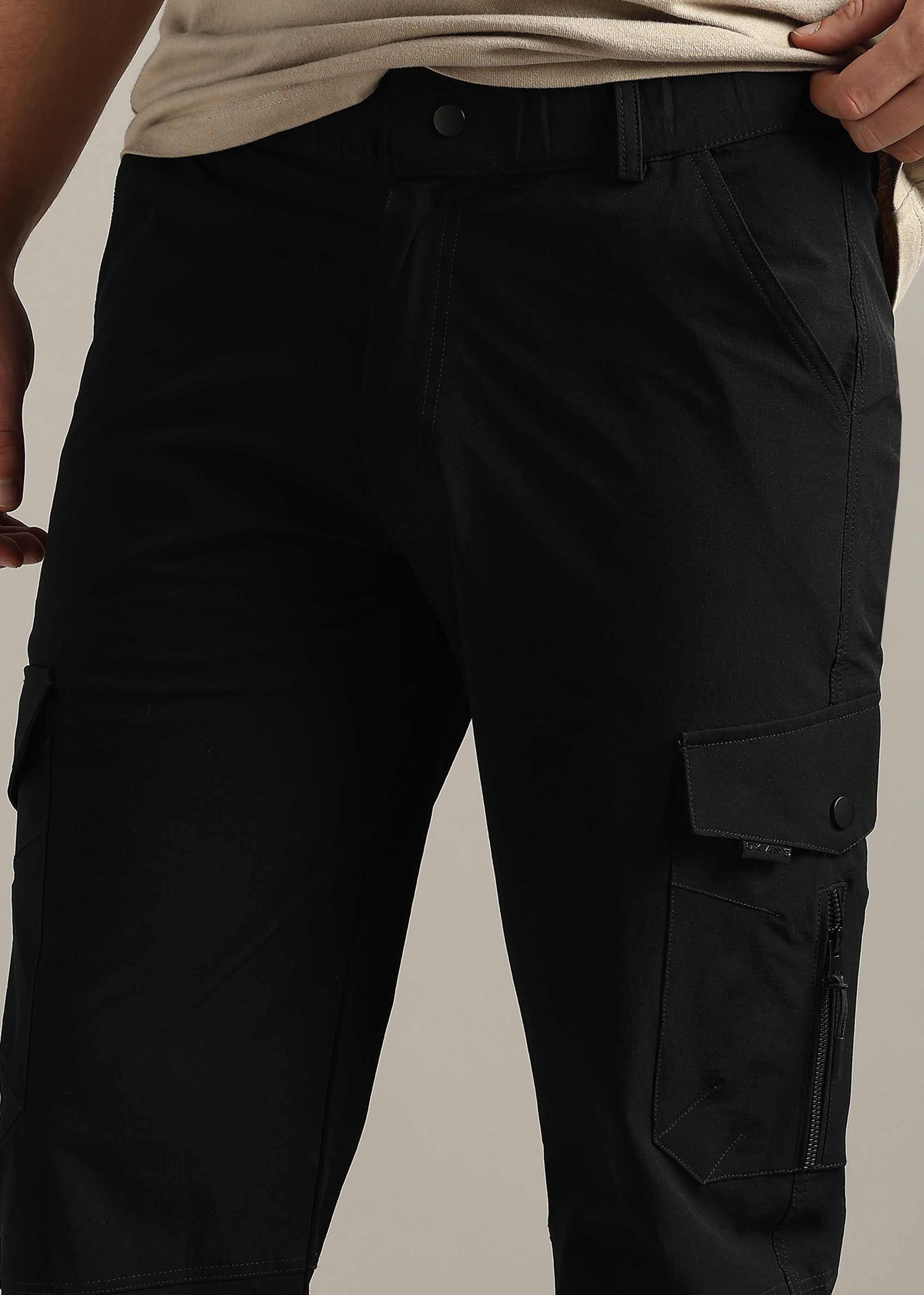 BLACK PREMIUM NYLON BLENDED CARGO PANT