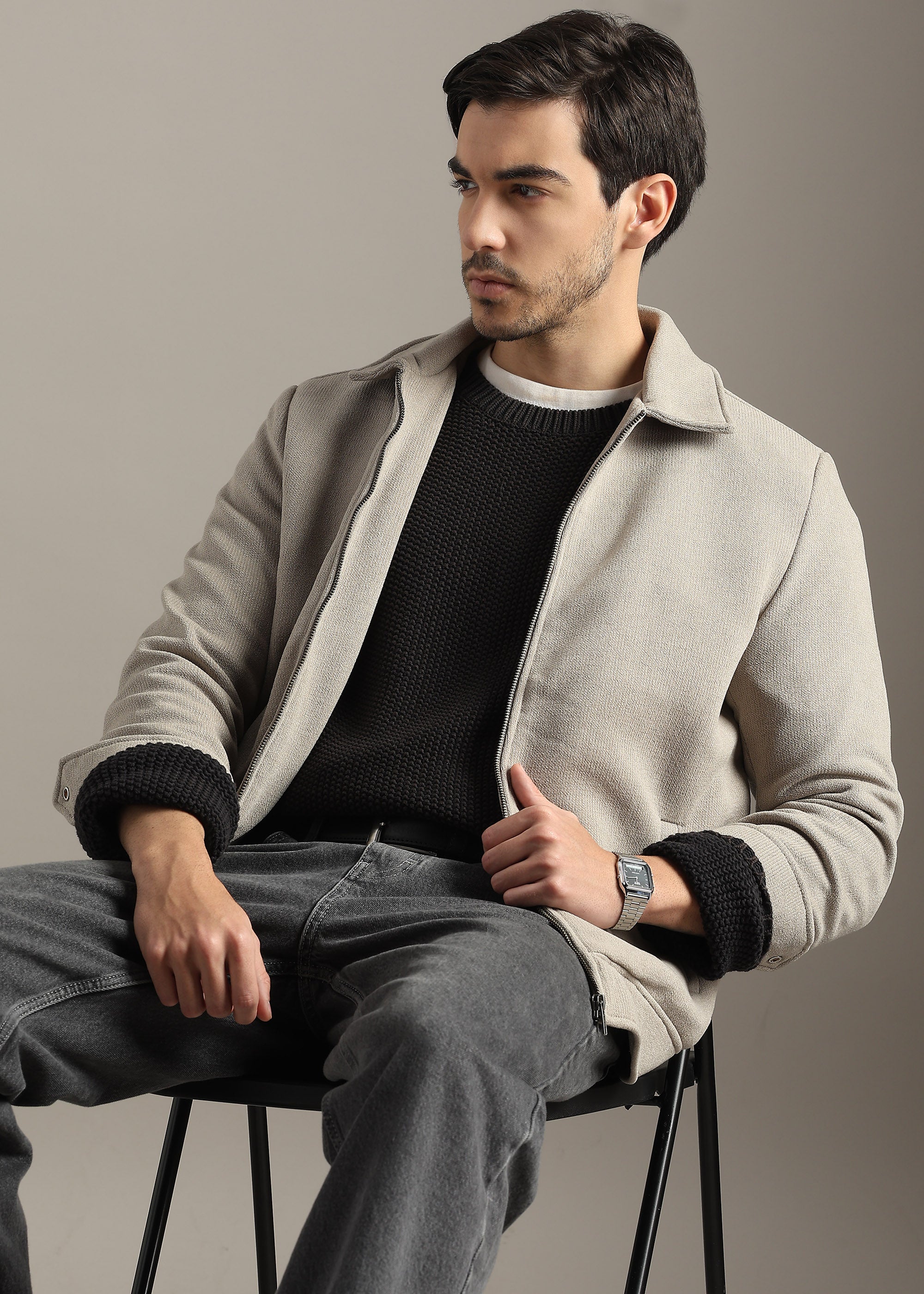 FAWN STRUCTURED BLOUSON FULL SLEEVE JACKET