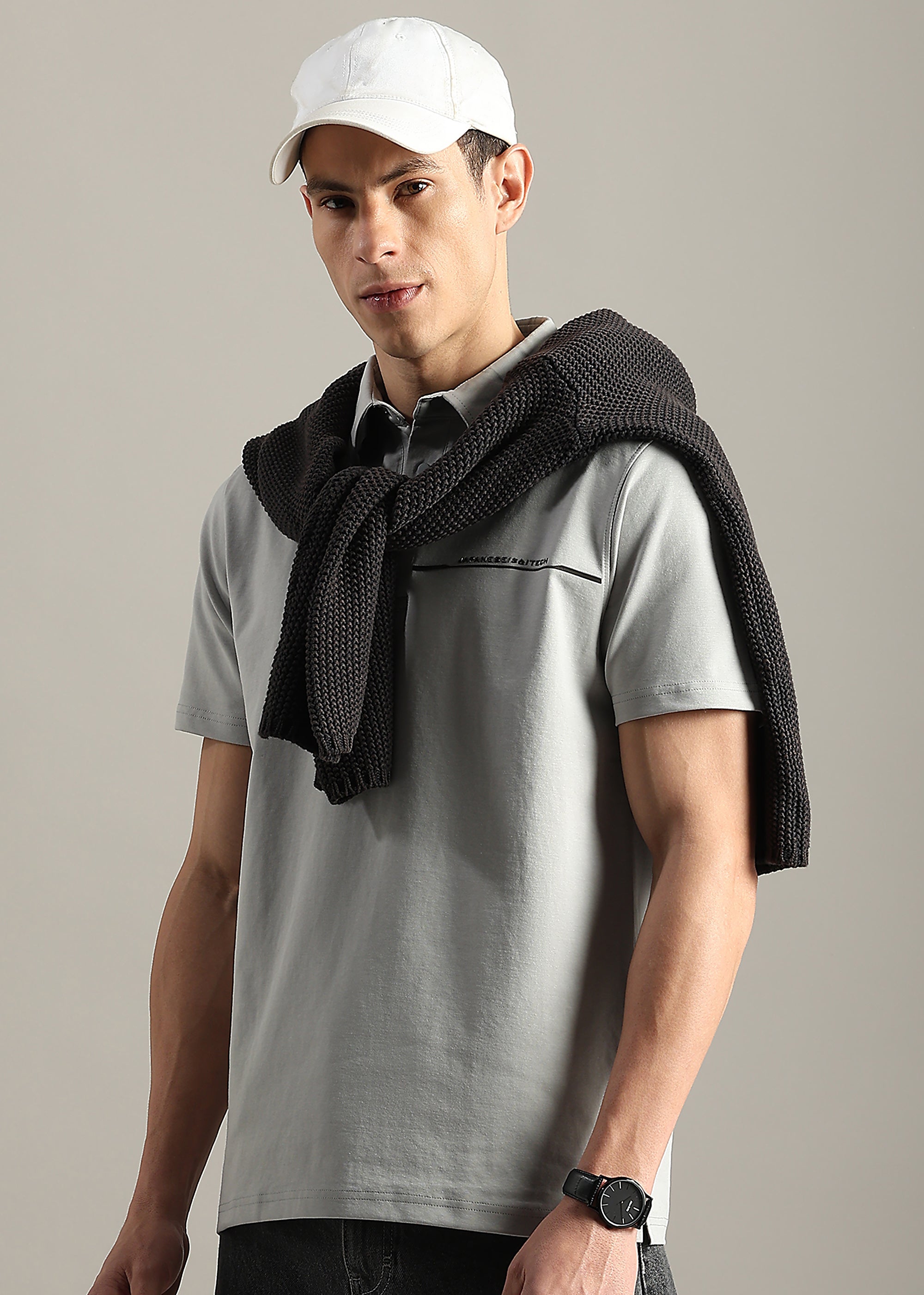 GREY STRUCTURED PREMIUM POLO SHIRT