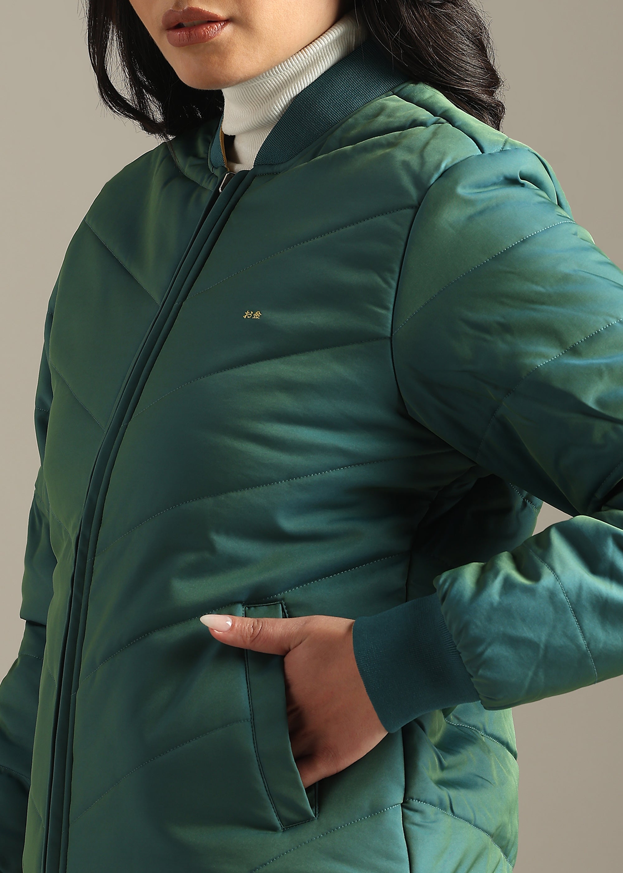 OLIVE SOLID REVERSIBLE TRENDY FULL SLEEVE JACKET