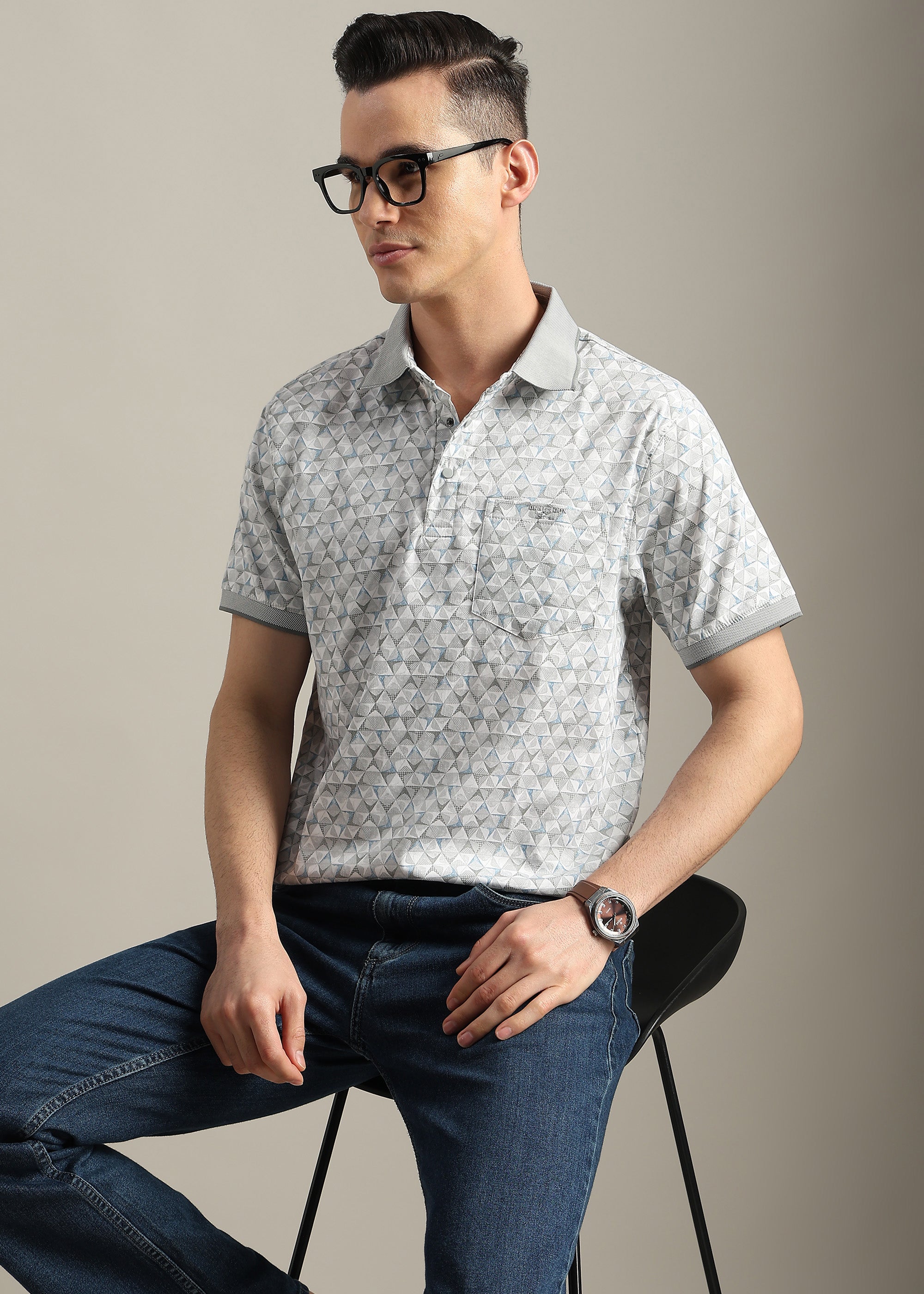 PREMIUM GREY COTTON ELASTANE POLO SHIRT