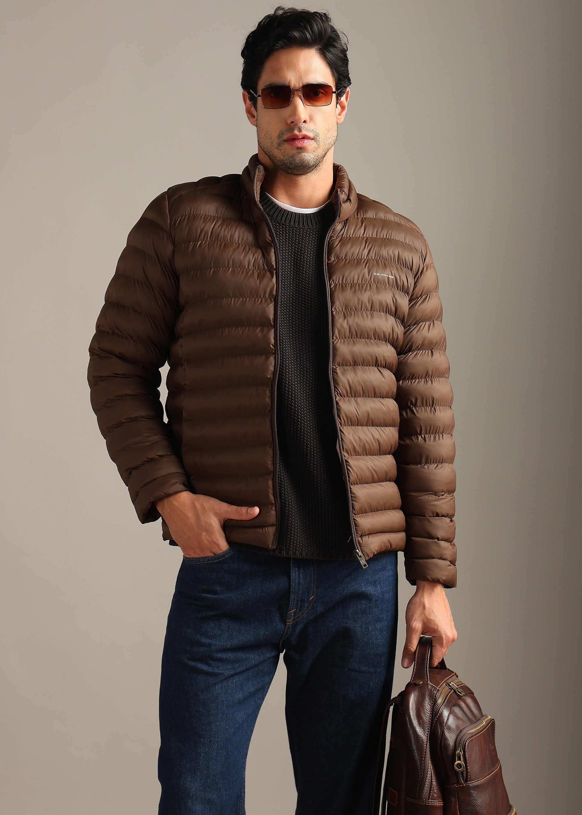 COFFEE WEIGHT LESS WARMTH+PORTABLE FULL SLEEVE JACKET