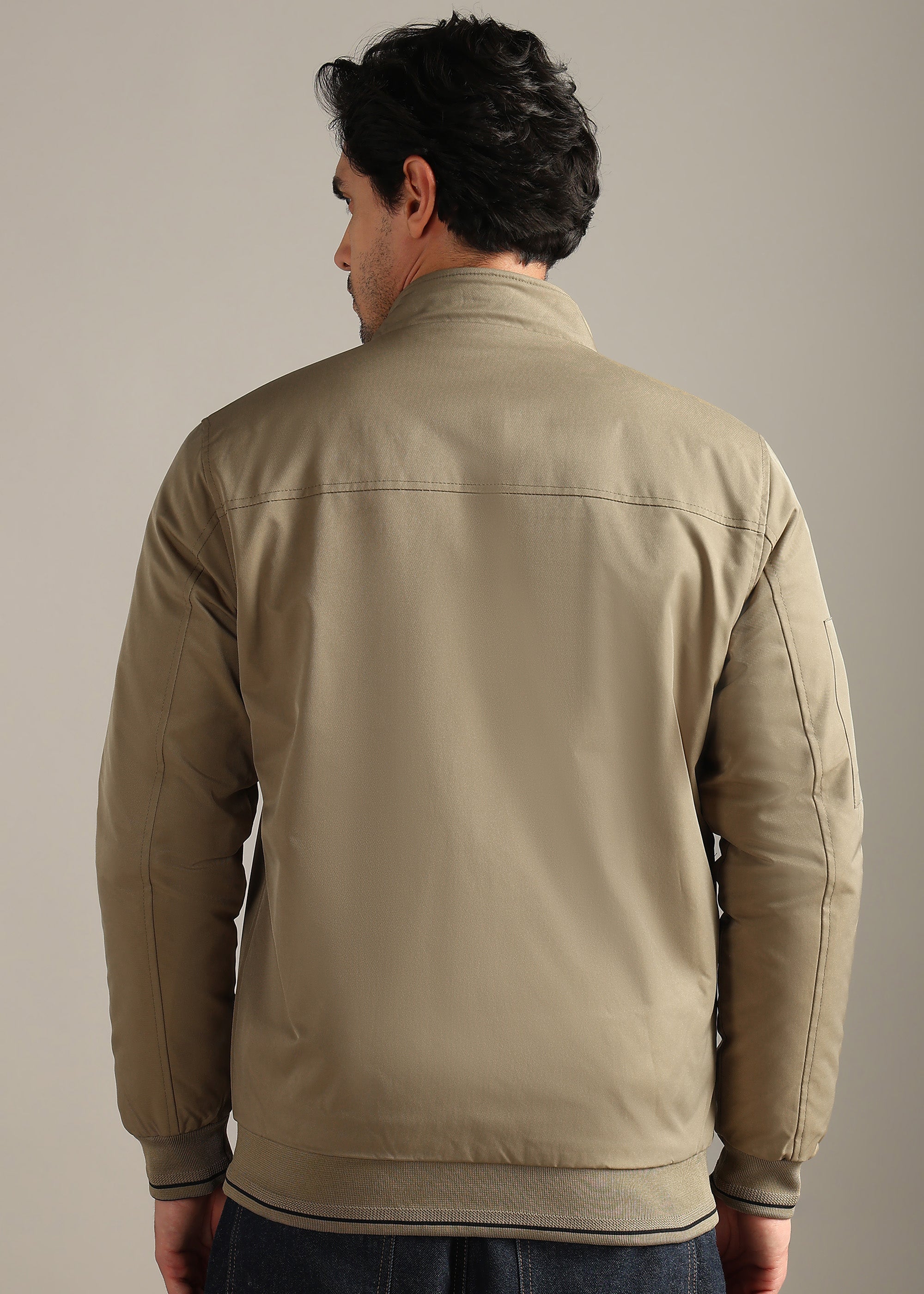 CAMEL SOLID REVERSIBLE MULTI POCKET FULL SLEEVE JACKET